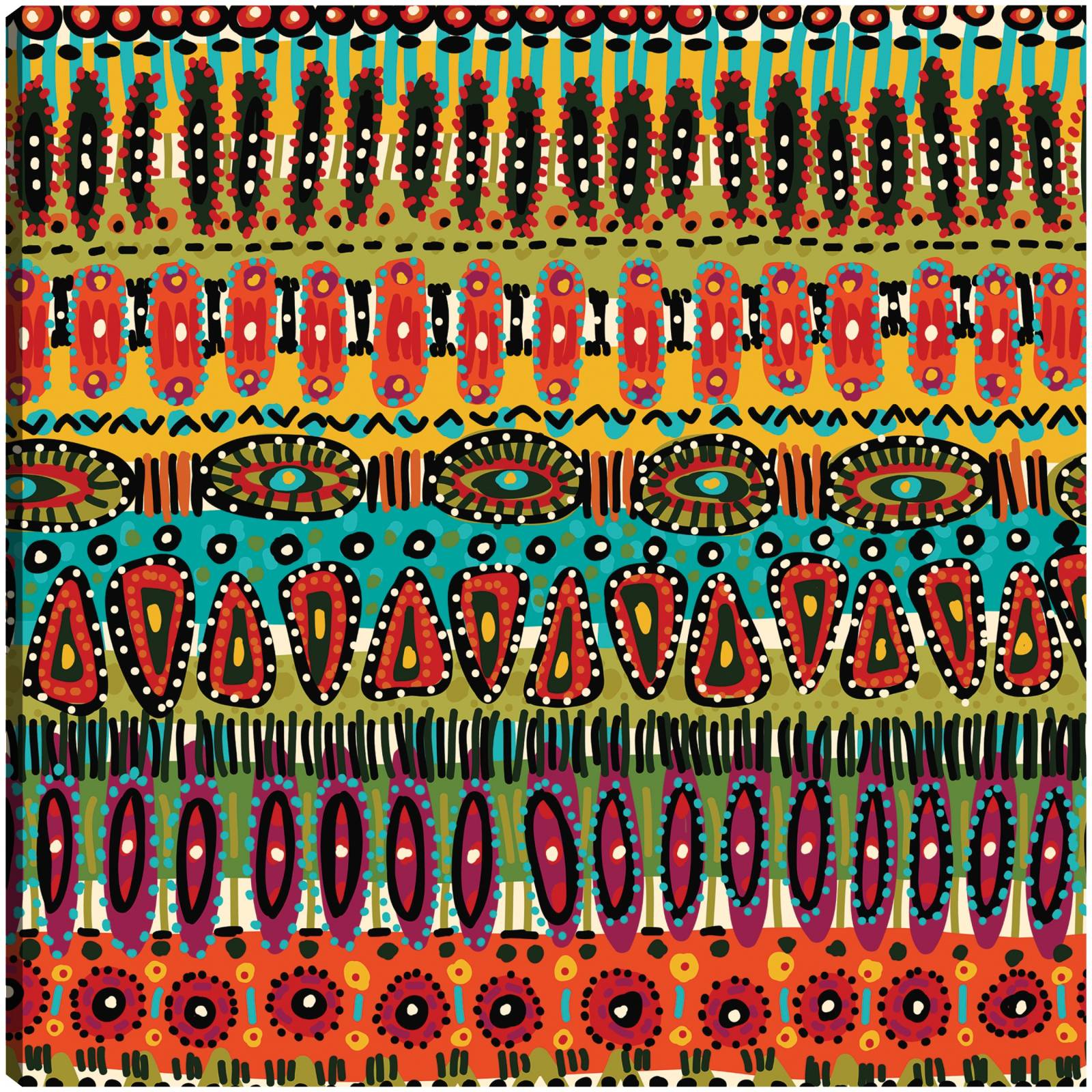 cuadro decorativo - Patrón tribal de puntos exóticos