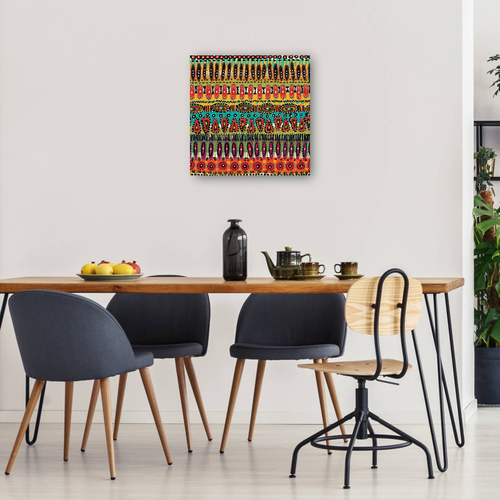 cuadro decorativo - Patrón tribal de puntos exóticos