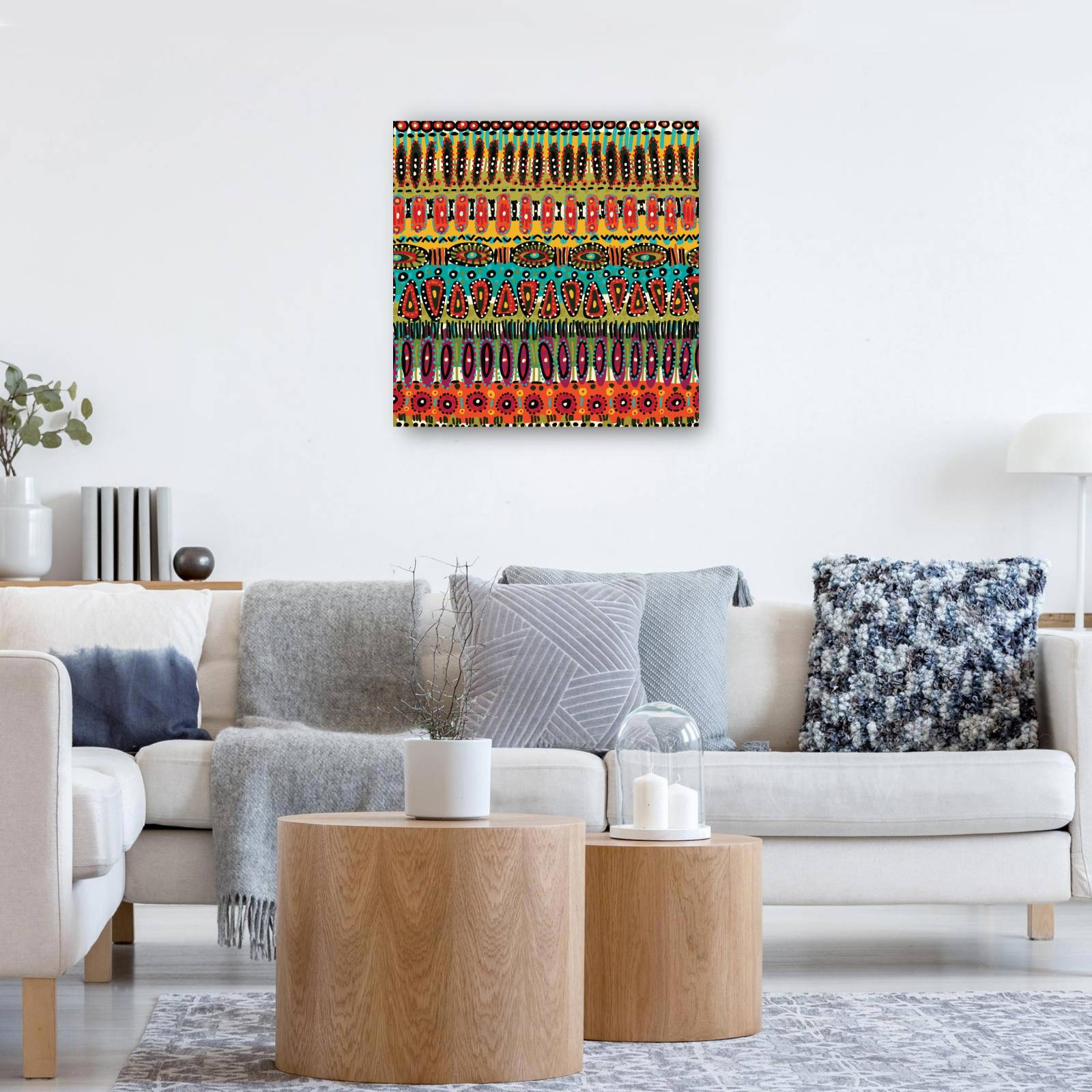 cuadro decorativo - Patrón tribal de puntos exóticos