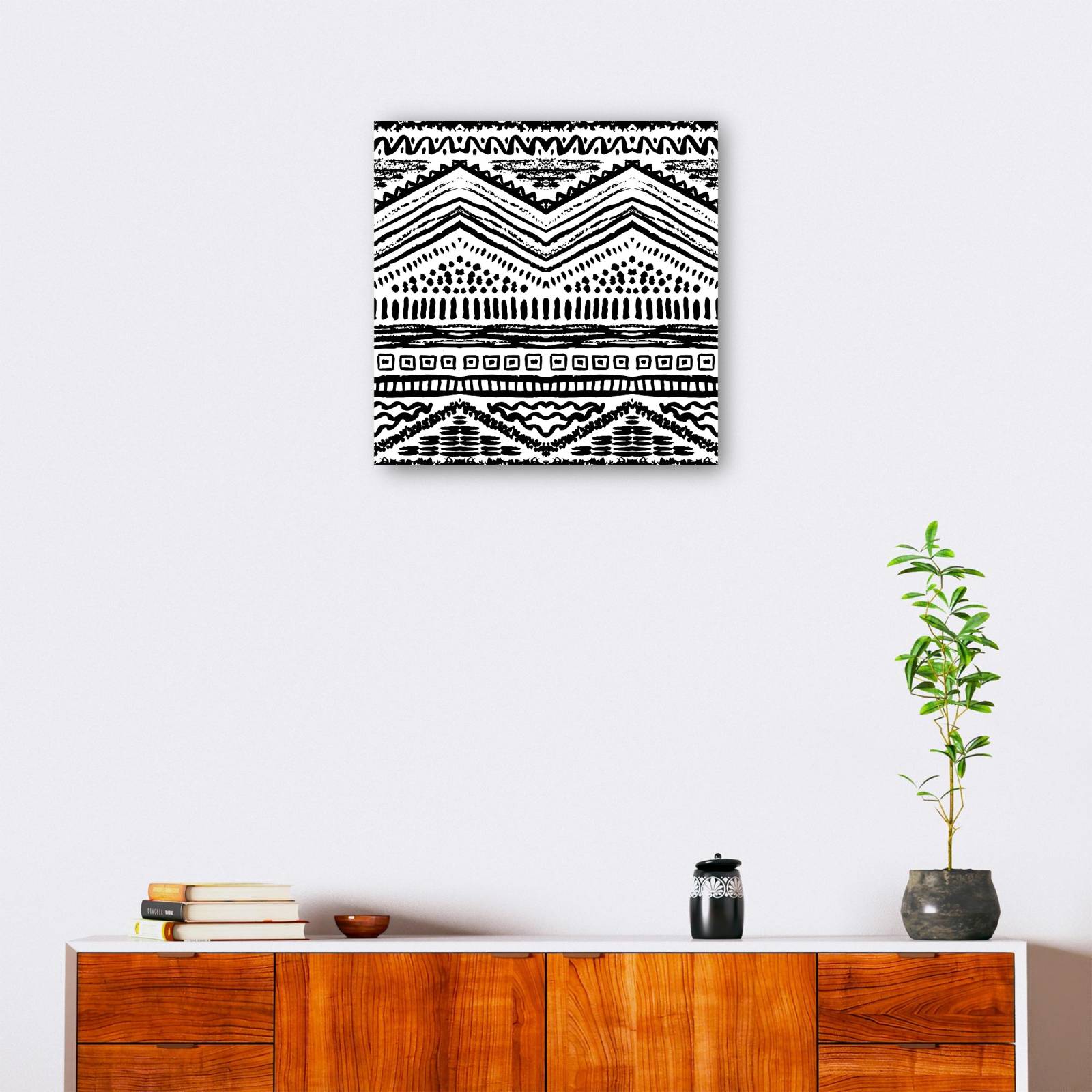 cuadro decorativo - Patrón tribal de rayas zigzag