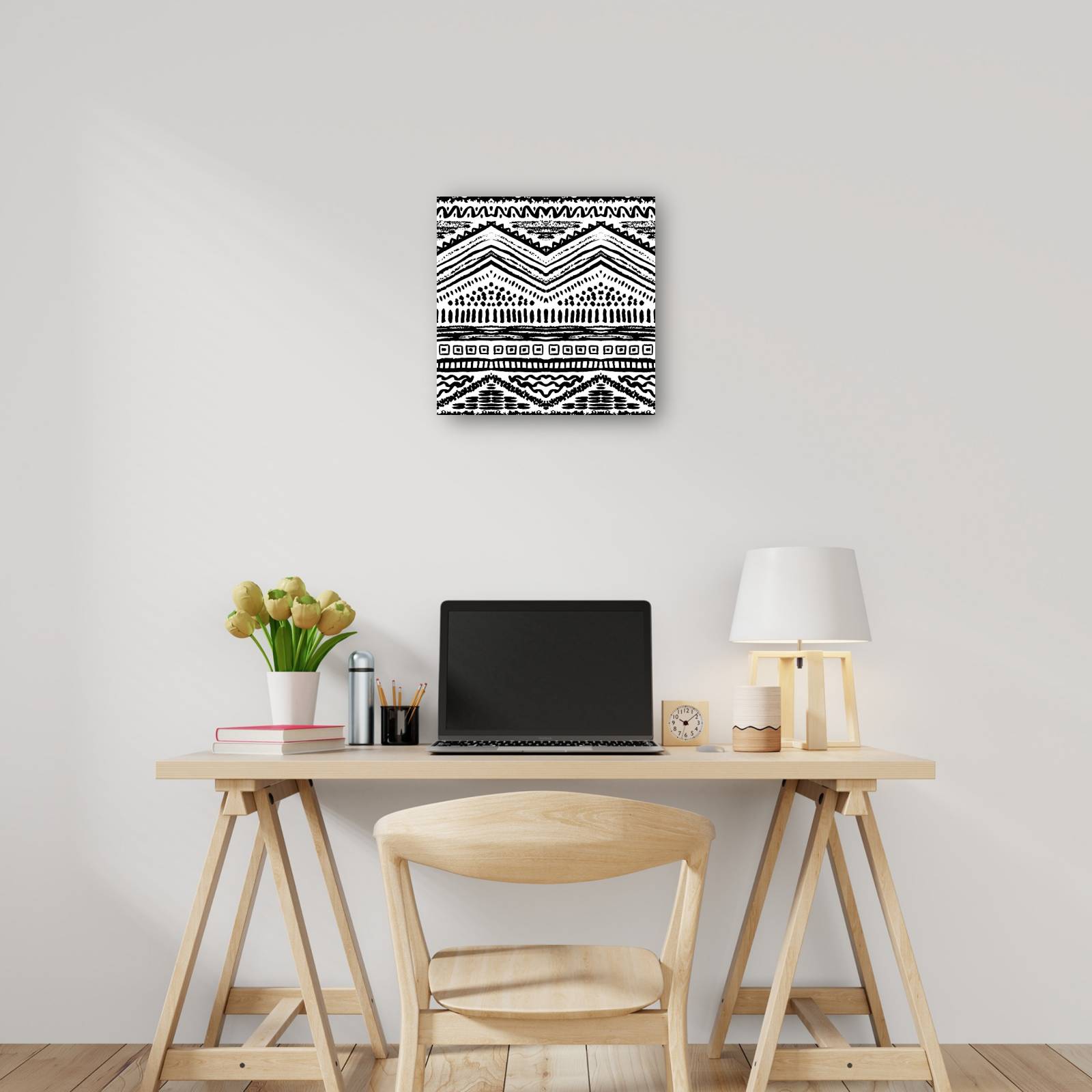 cuadro decorativo - Patrón tribal de rayas zigzag