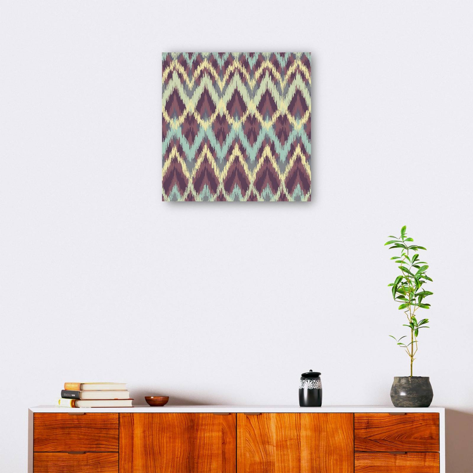 cuadro decorativo - Patrón Ikat de jeans morados