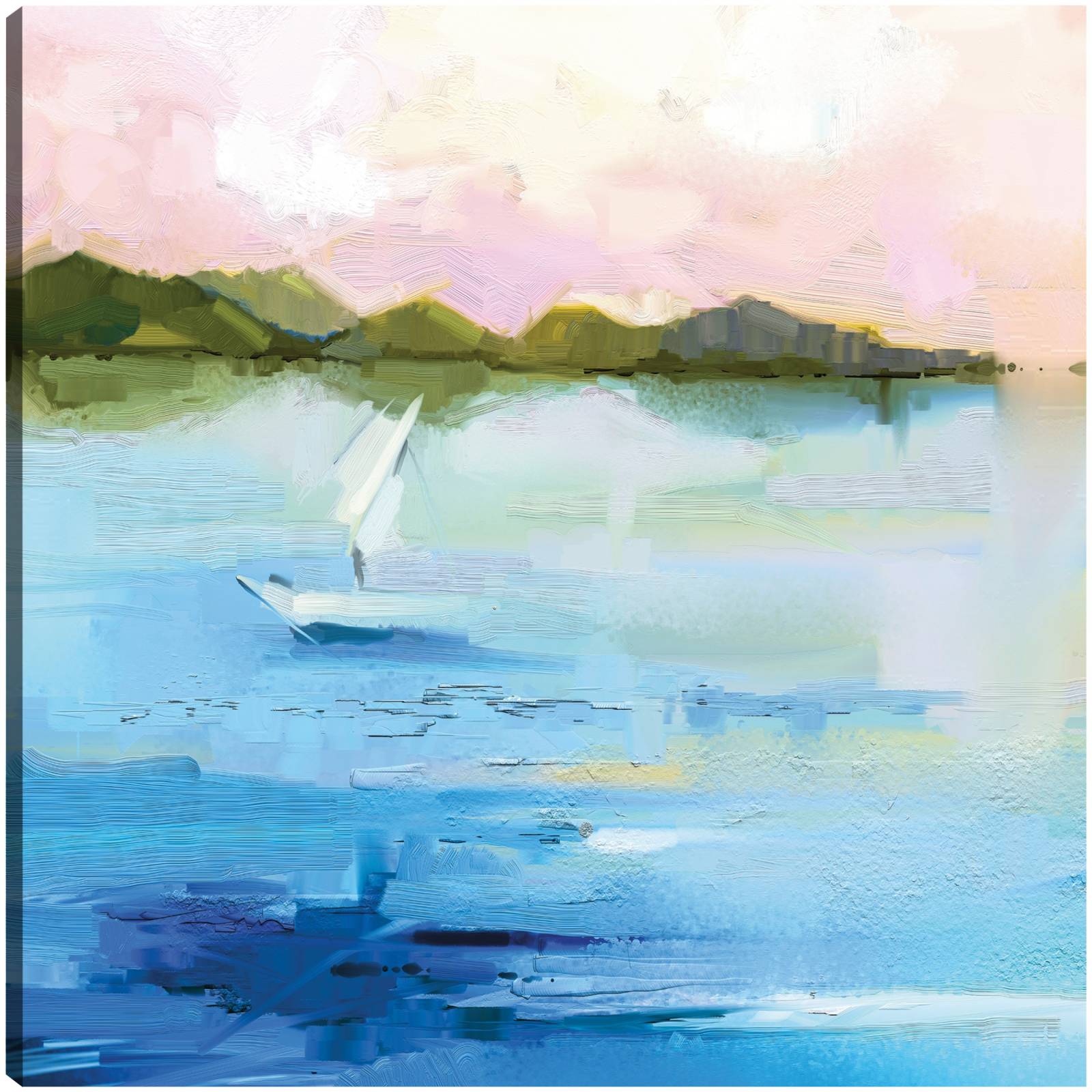 cuadro decorativo - Navegación solitaria rosa al atardecer