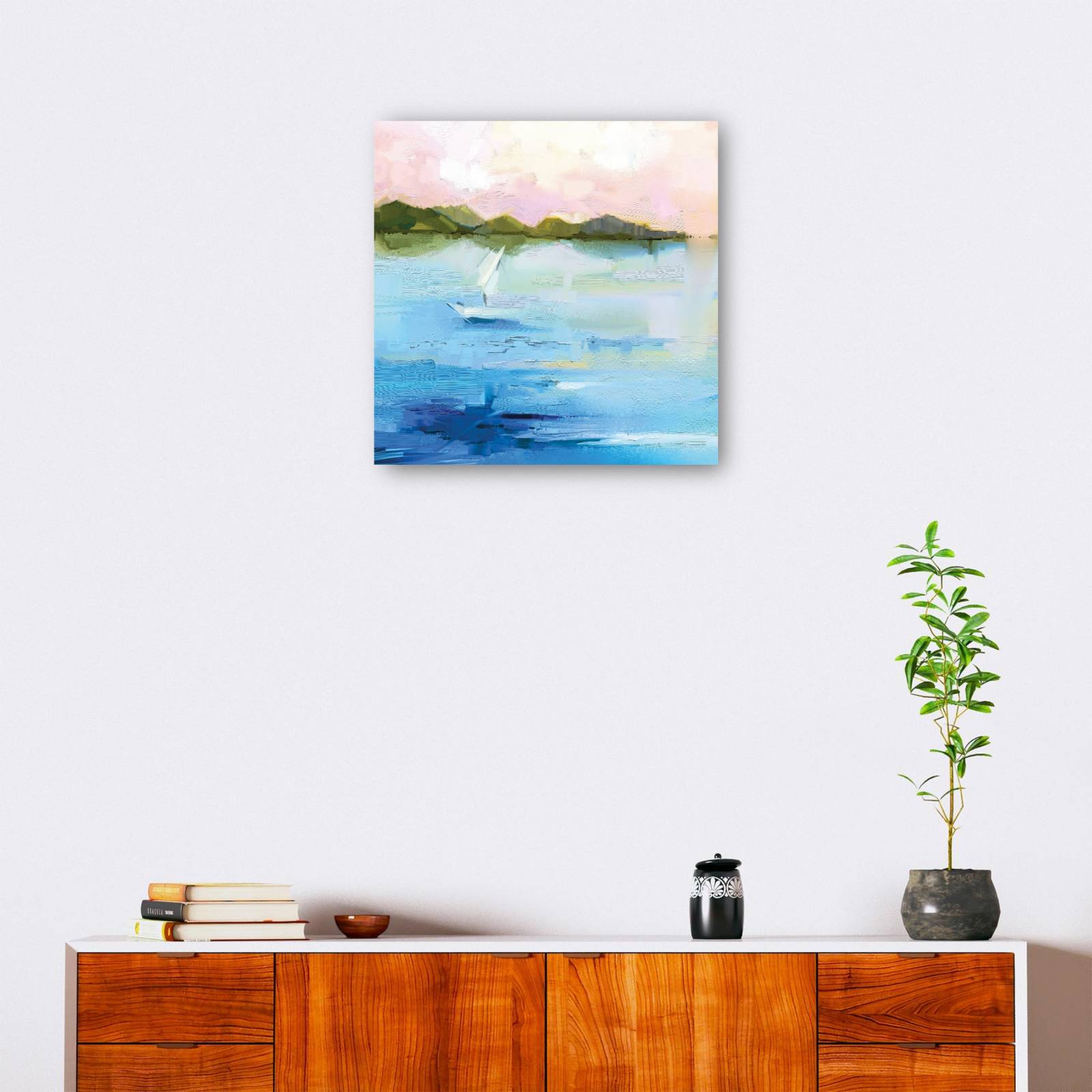 cuadro decorativo - Navegación solitaria rosa al atardecer