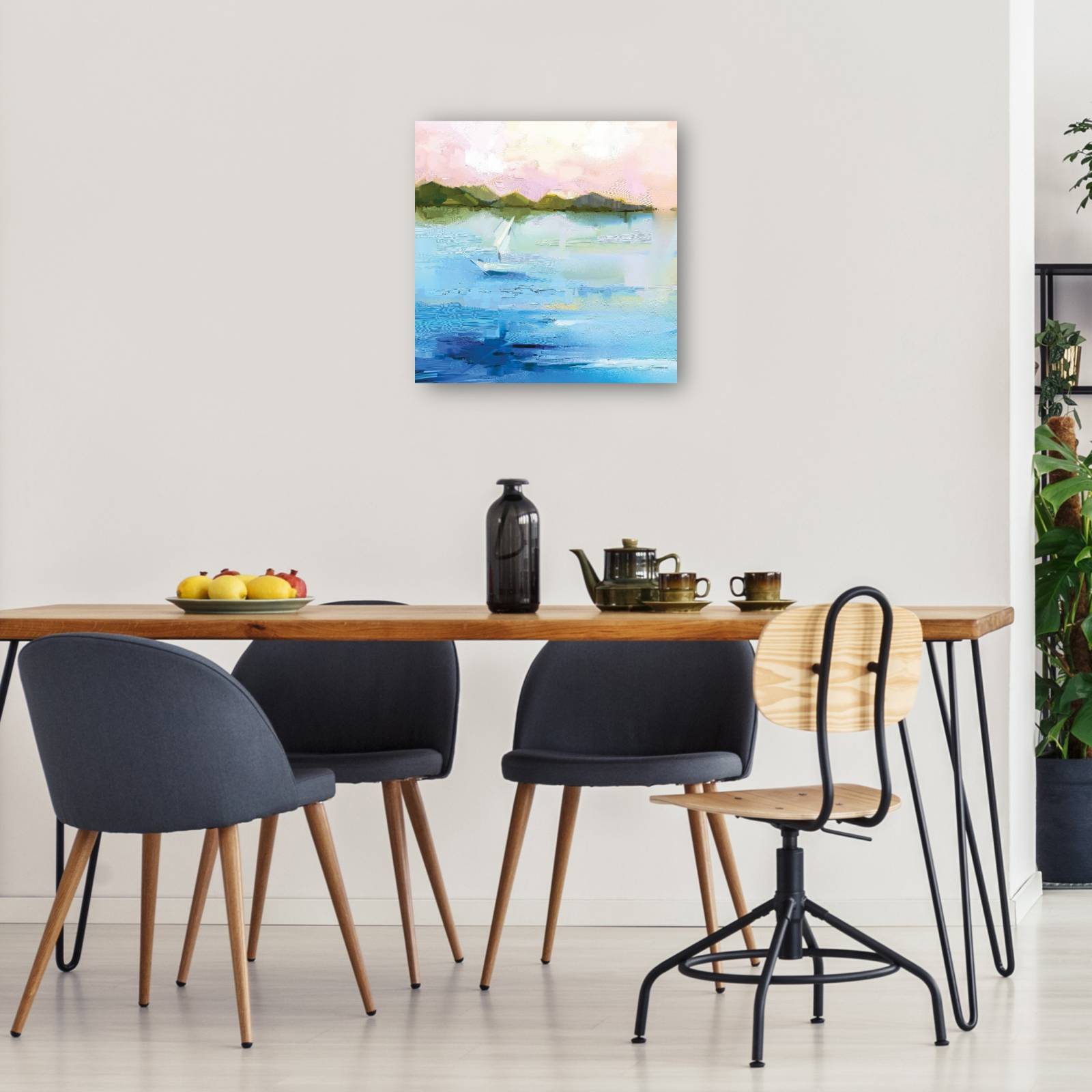 cuadro decorativo - Navegación solitaria rosa al atardecer