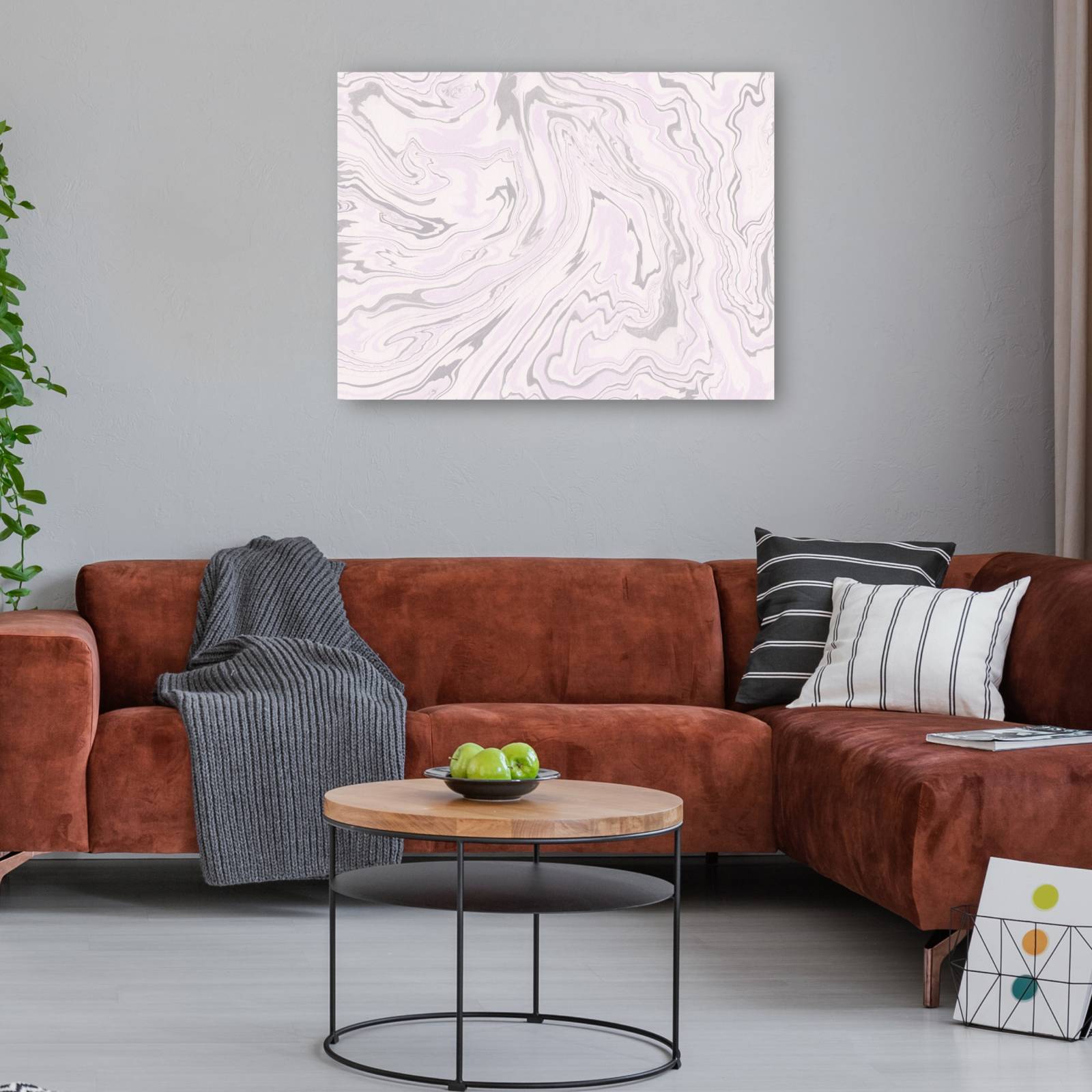 cuadro decorativo - Mármol lavanda ondulado