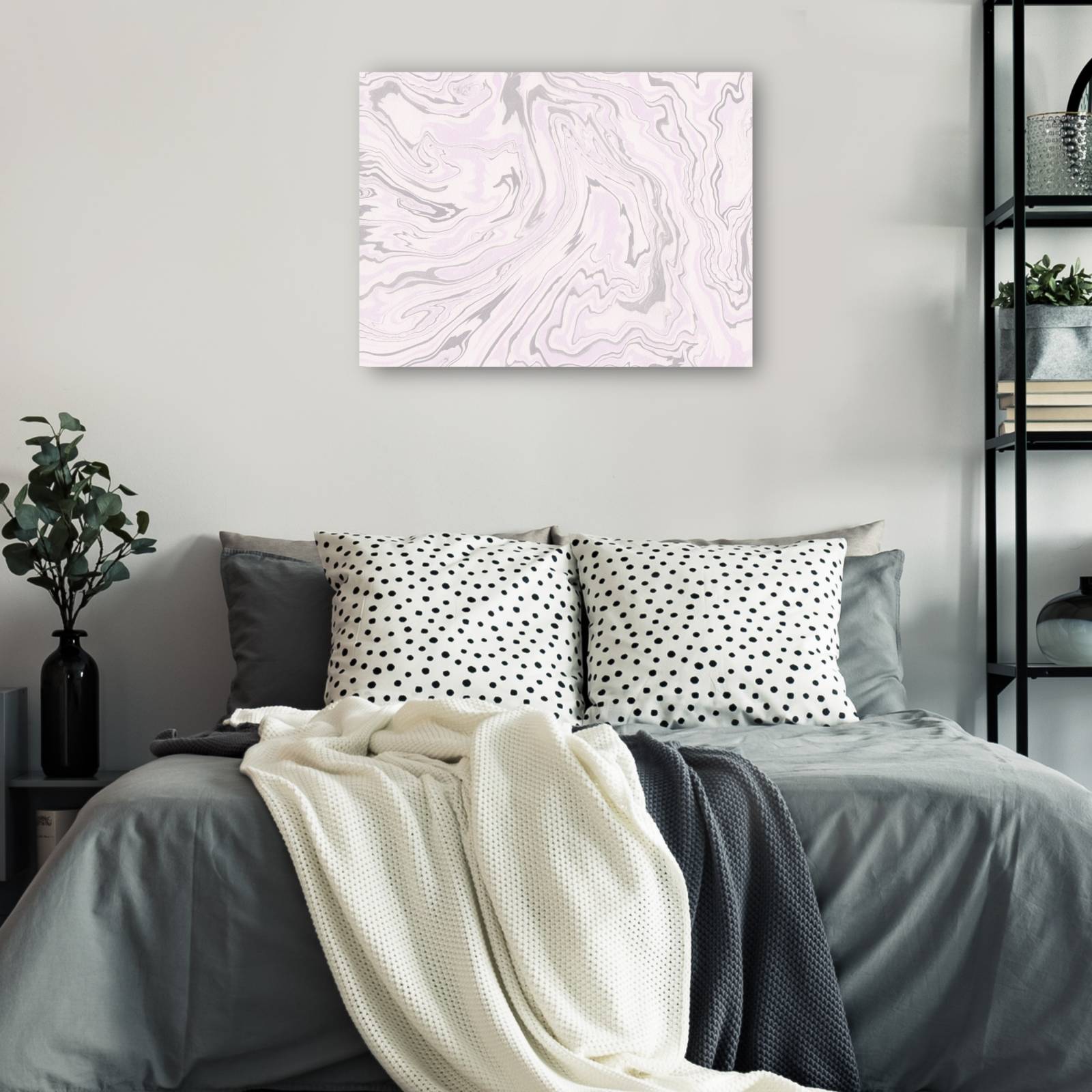 cuadro decorativo - Mármol lavanda ondulado