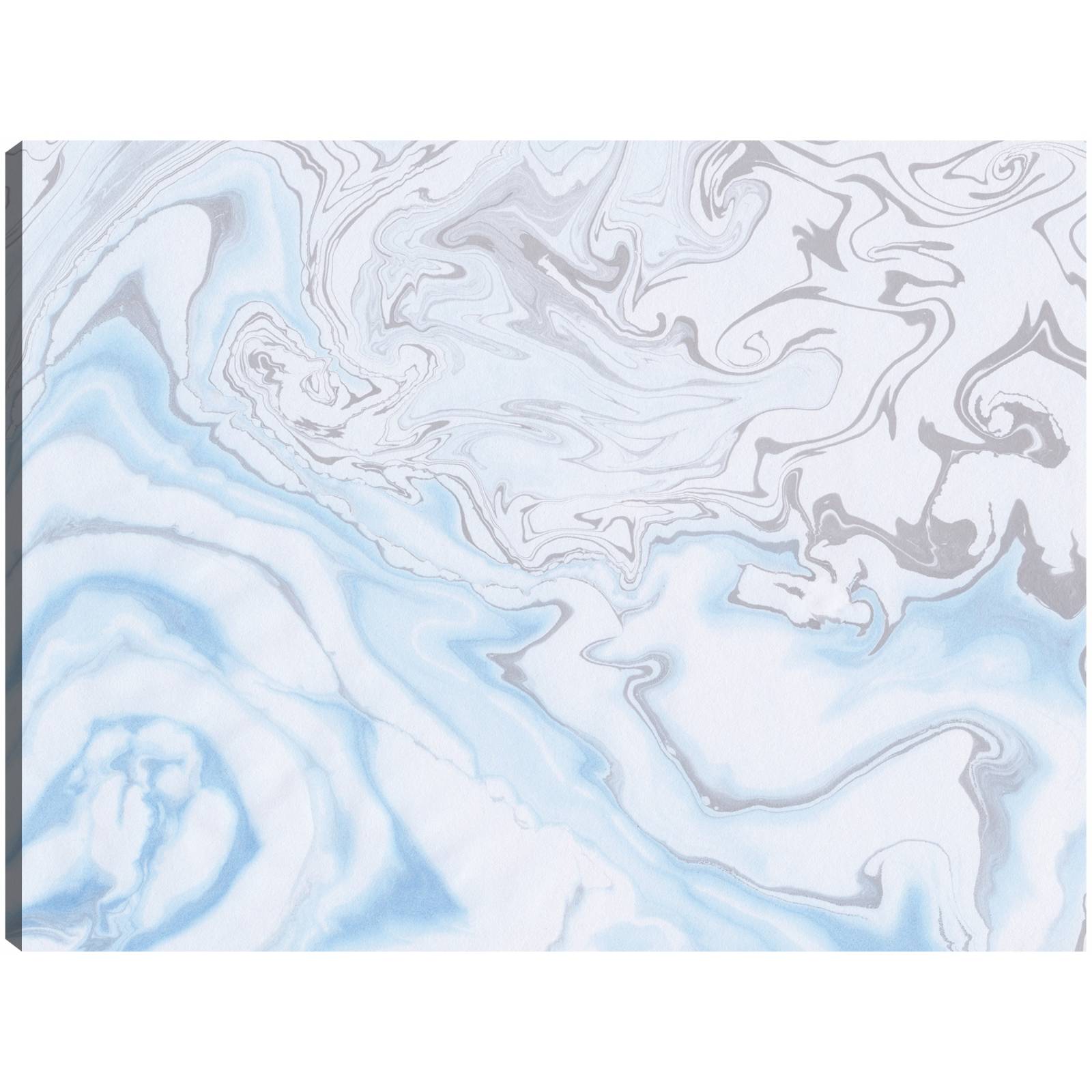 cuadro decorativo - Olas de mármol azul plata