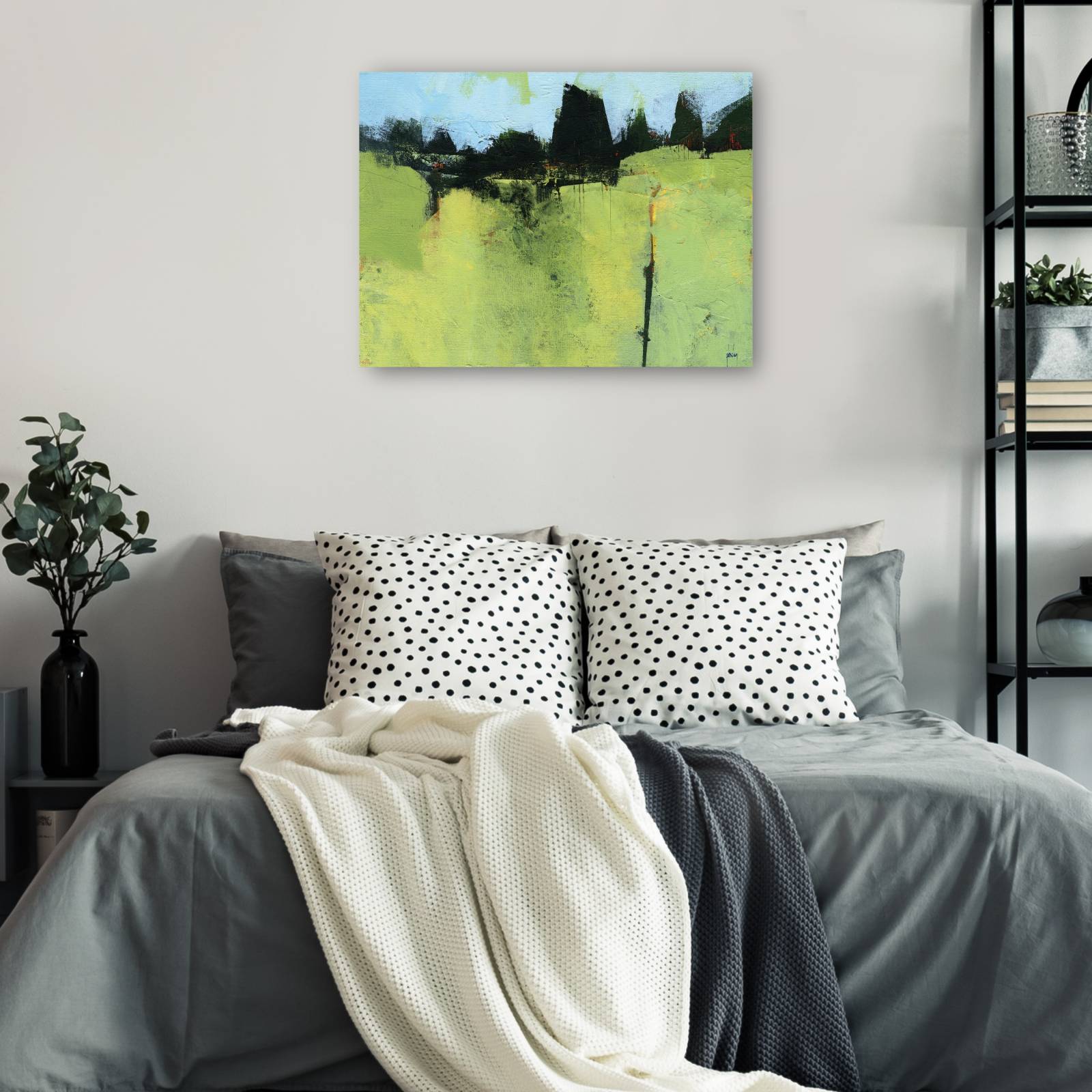 cuadro decorativo - Pliegue verde