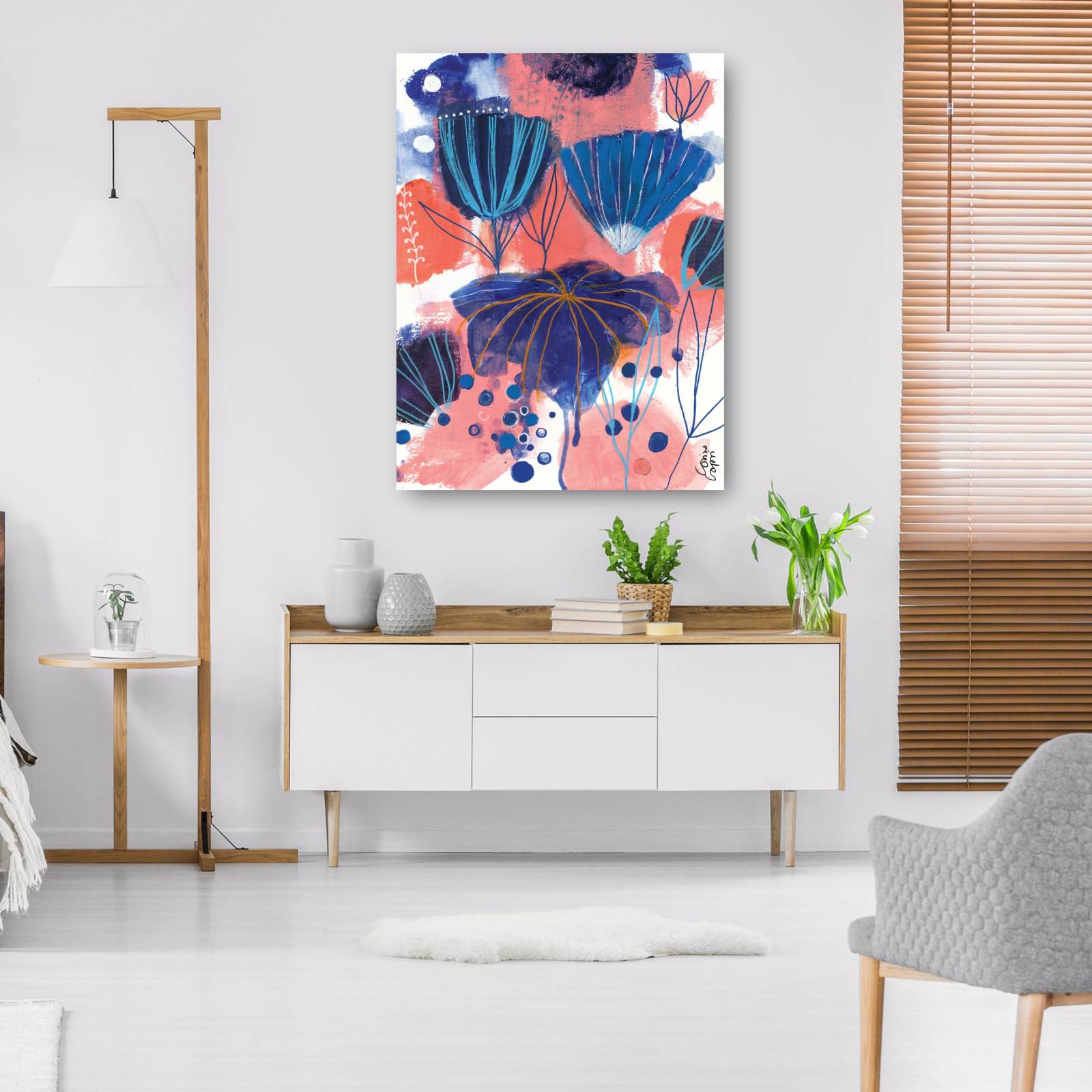 cuadro decorativo - Blumen Blues