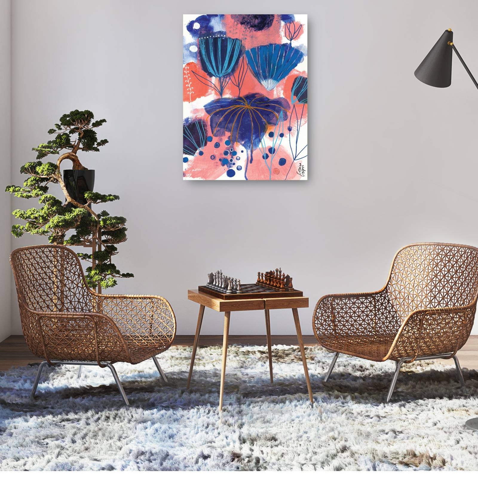 cuadro decorativo - Blumen Blues