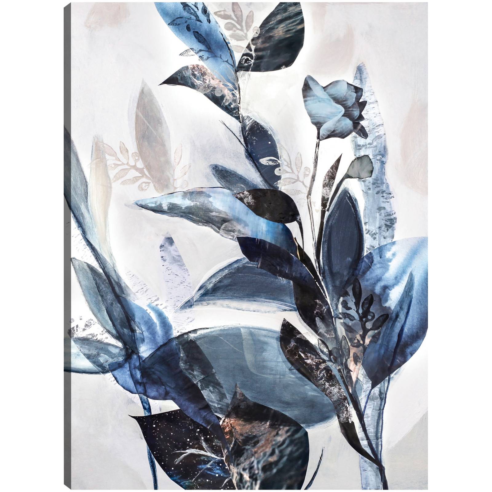 cuadro decorativo - hojas azules