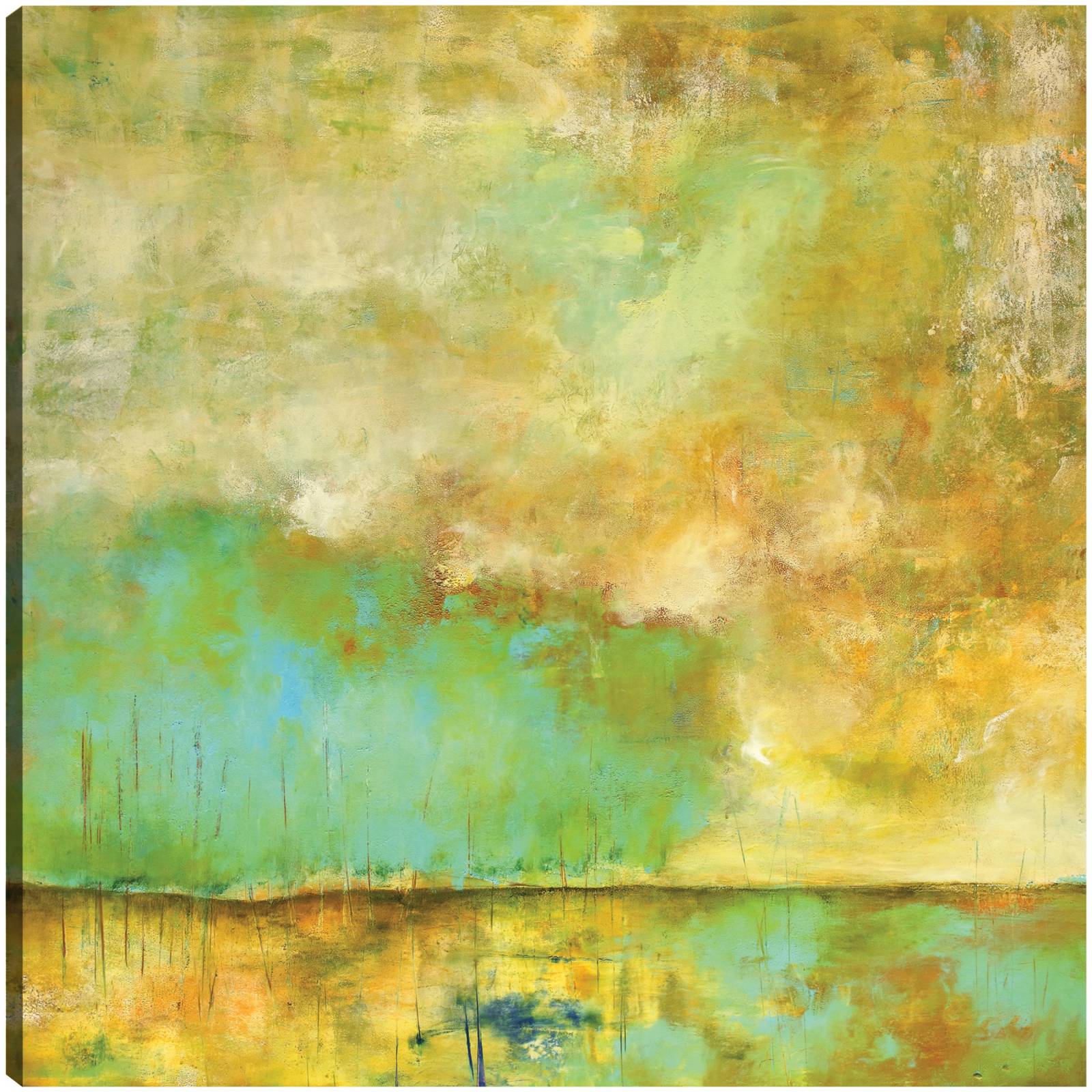 cuadro decorativo  Respiración profunda árboles verde azulado quietud