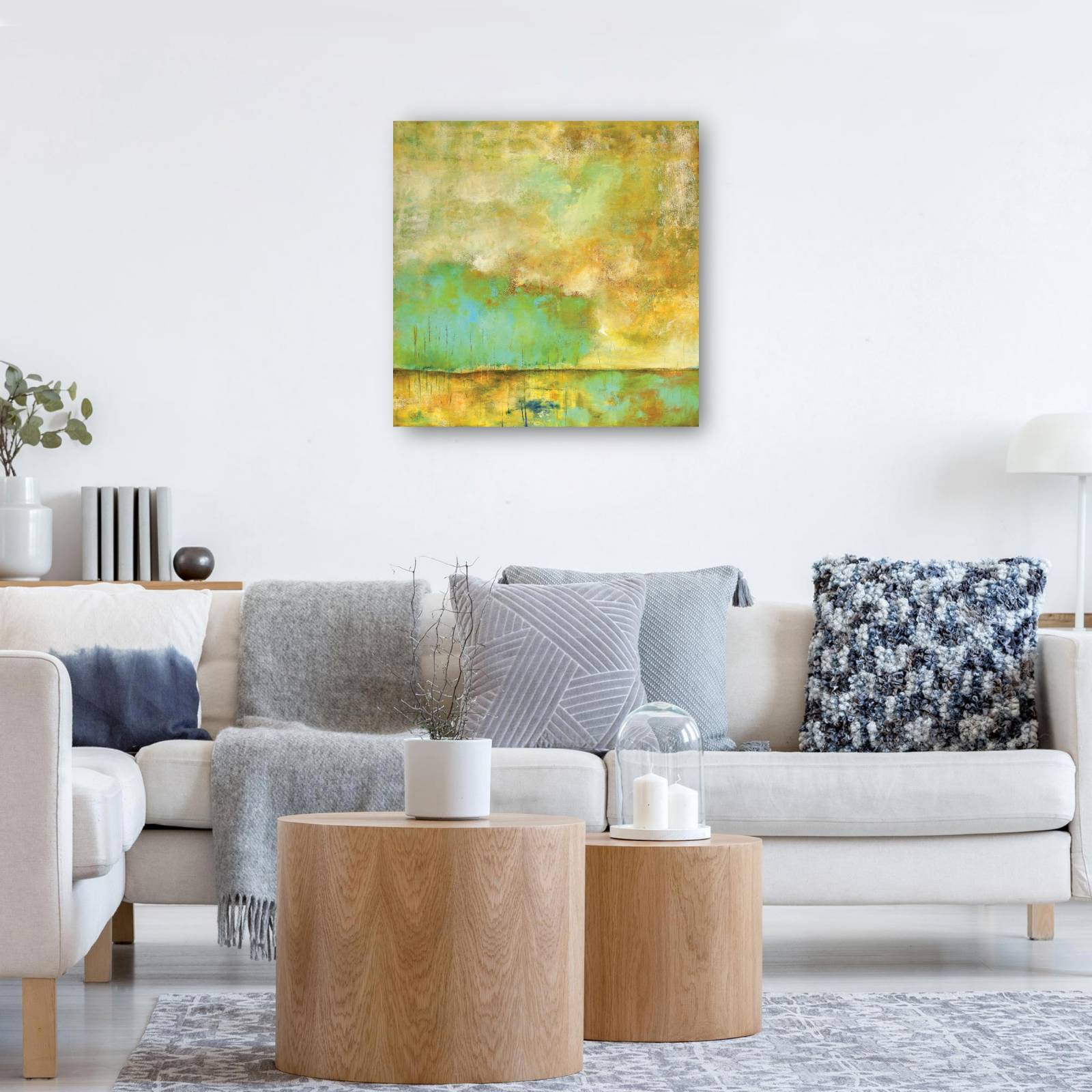 cuadro decorativo  Respiración profunda árboles verde azulado quietud