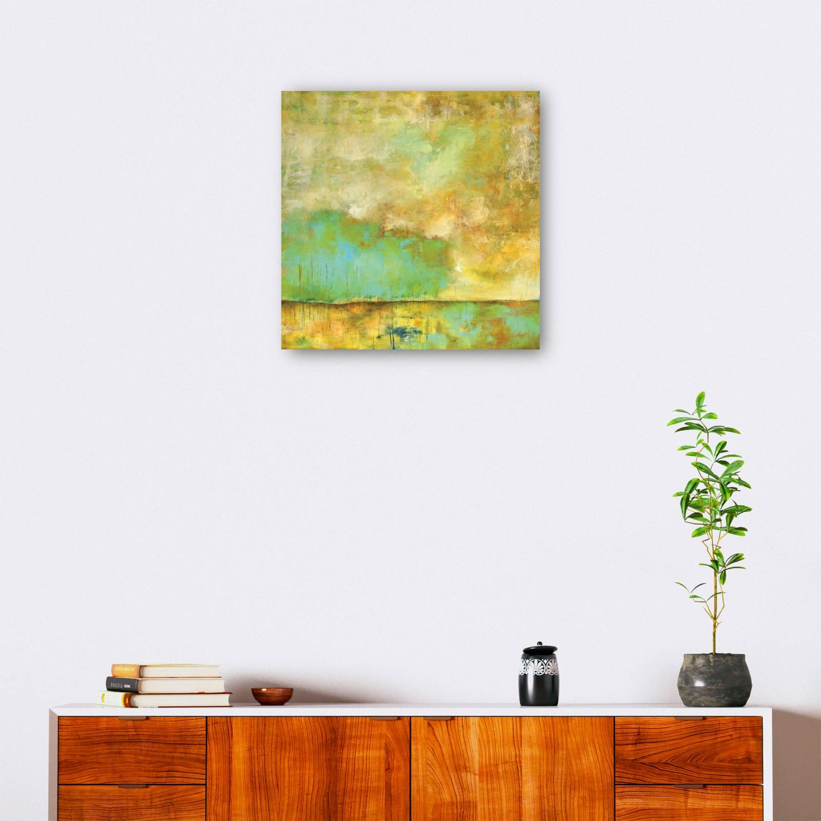 cuadro decorativo  Respiración profunda árboles verde azulado quietud