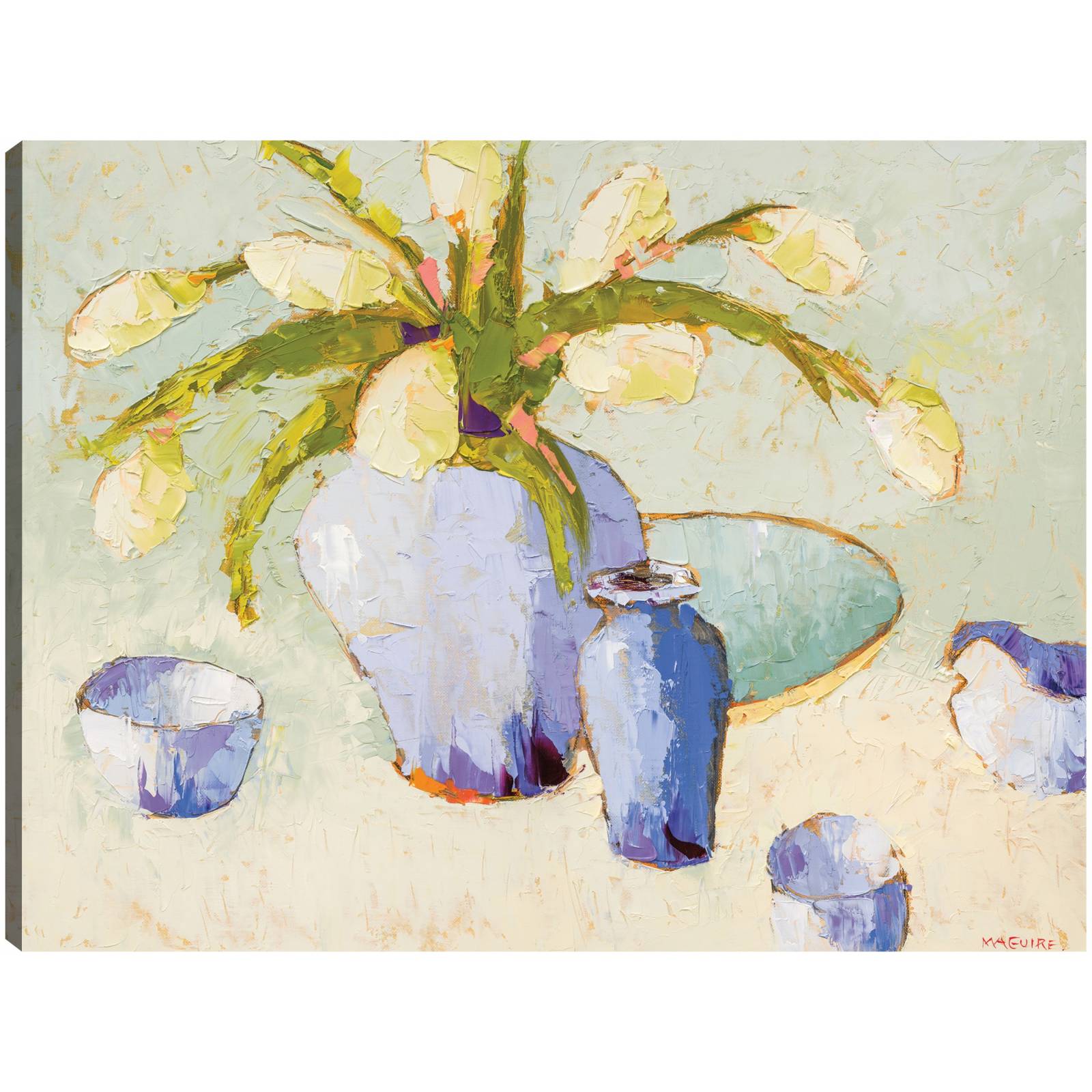 cuadro decorativo  Tulipanes Blancos con Bulbos