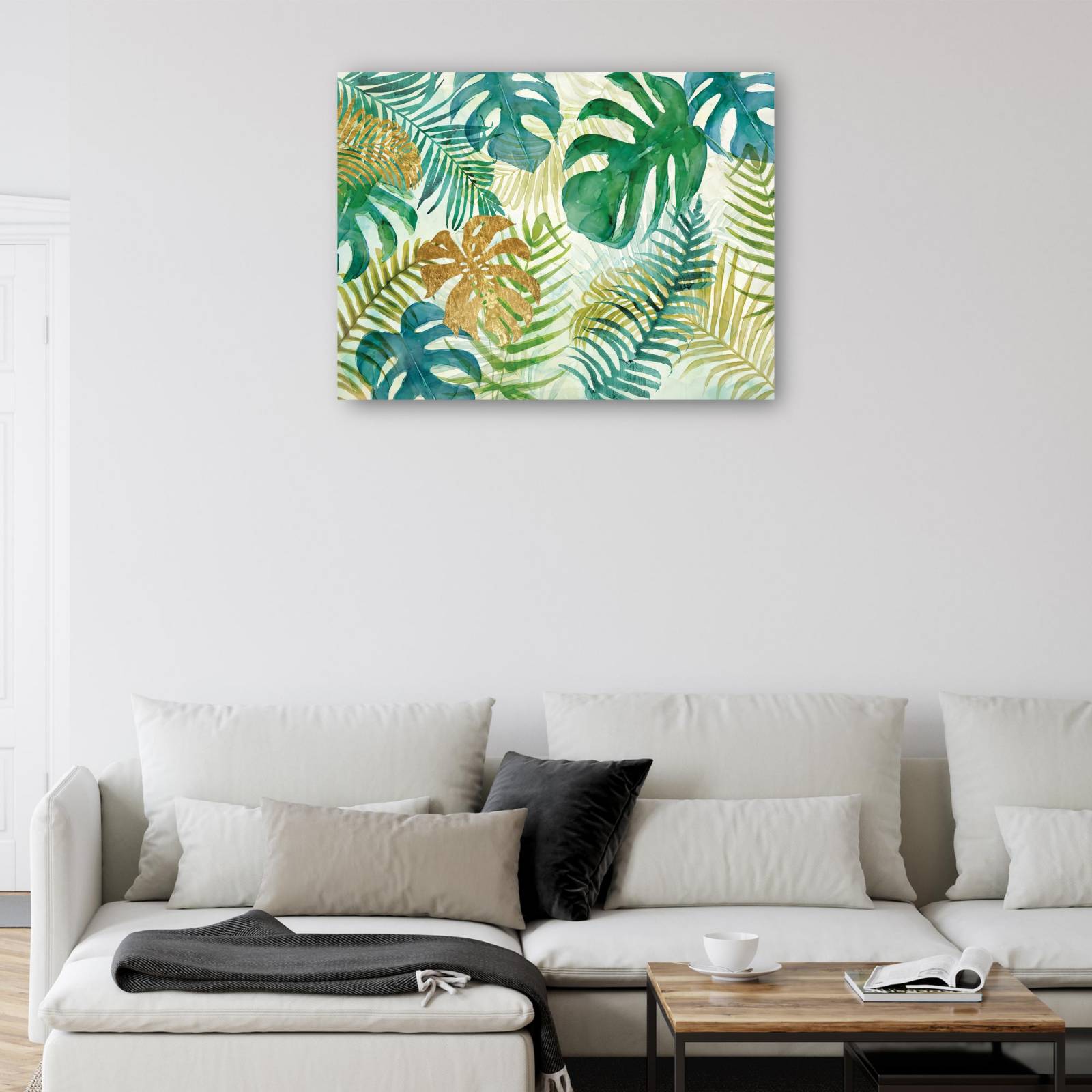 cuadro decorativo  fiesta de hojas tropicales