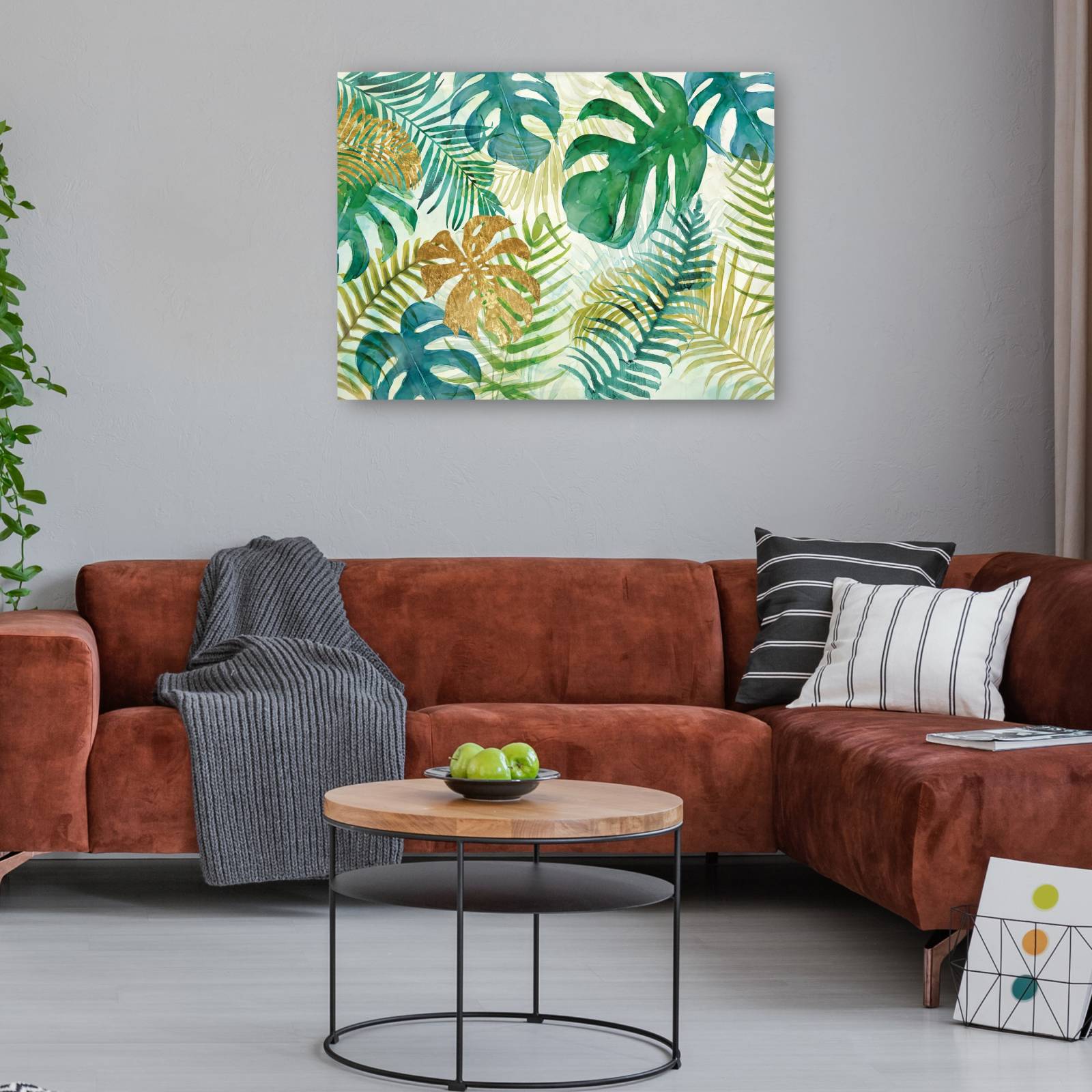 cuadro decorativo  fiesta de hojas tropicales