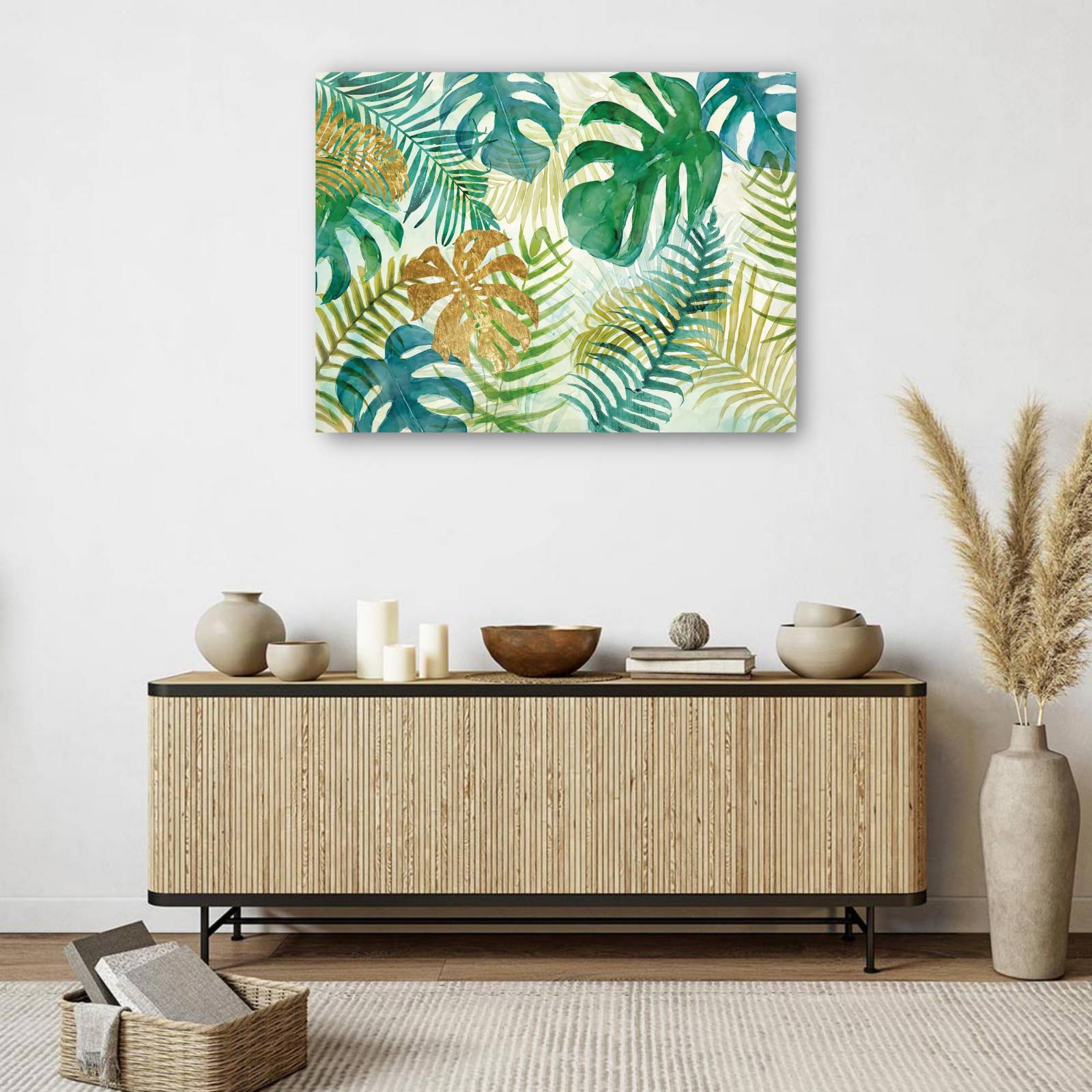 cuadro decorativo  fiesta de hojas tropicales