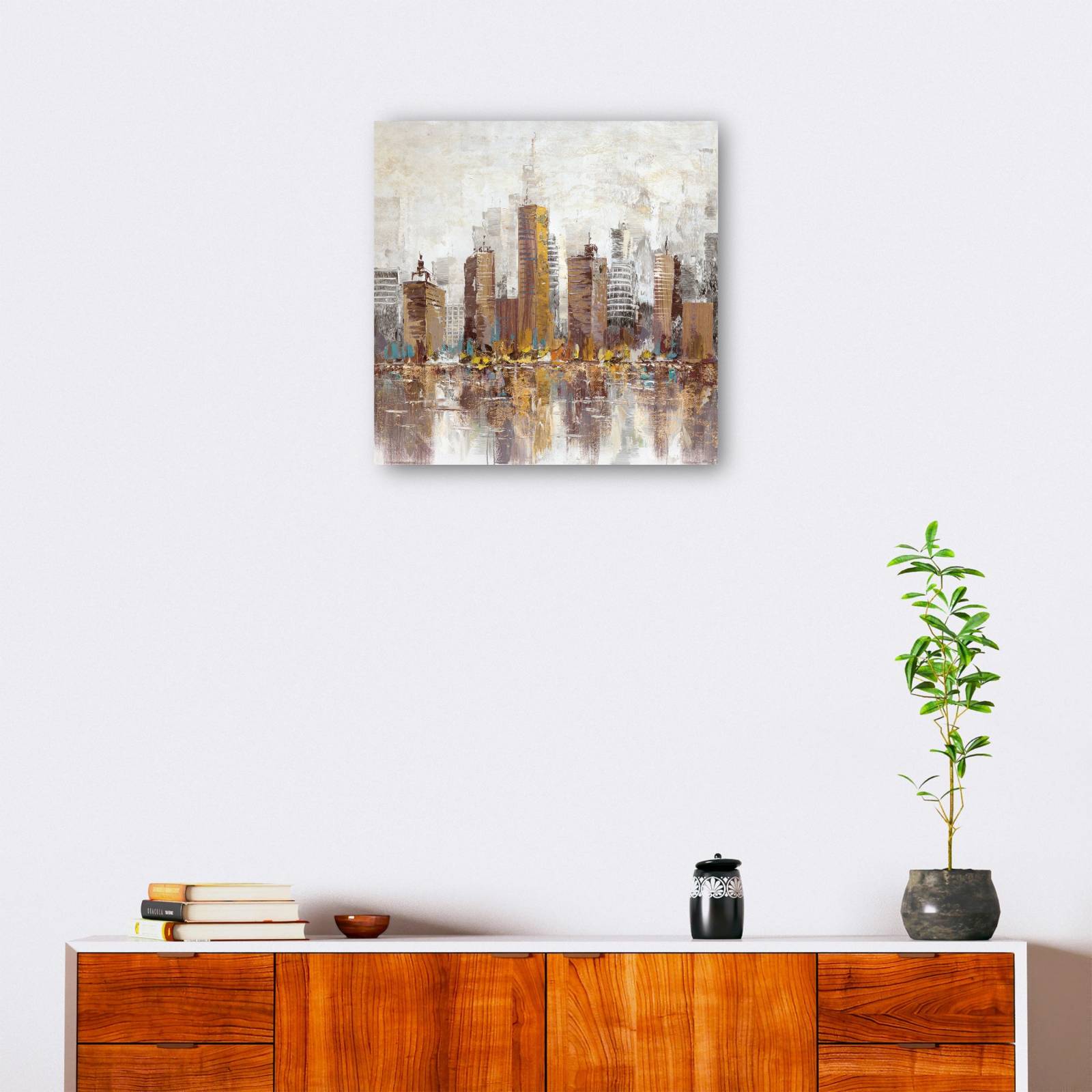 cuadro decorativo - ciudad en metal