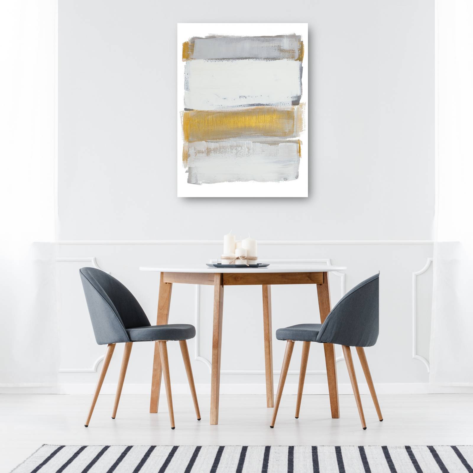 cuadro decorativo - Tonos de gris dorado