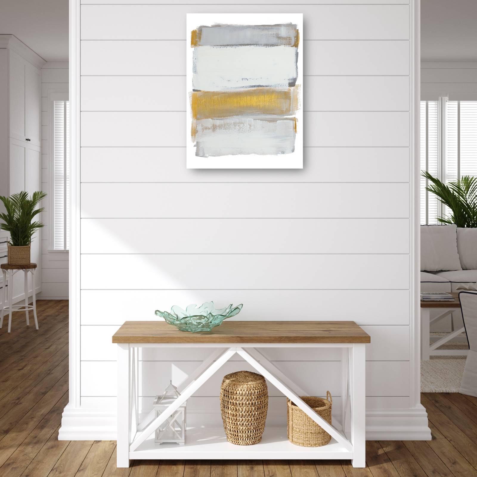 cuadro decorativo - Tonos de gris dorado