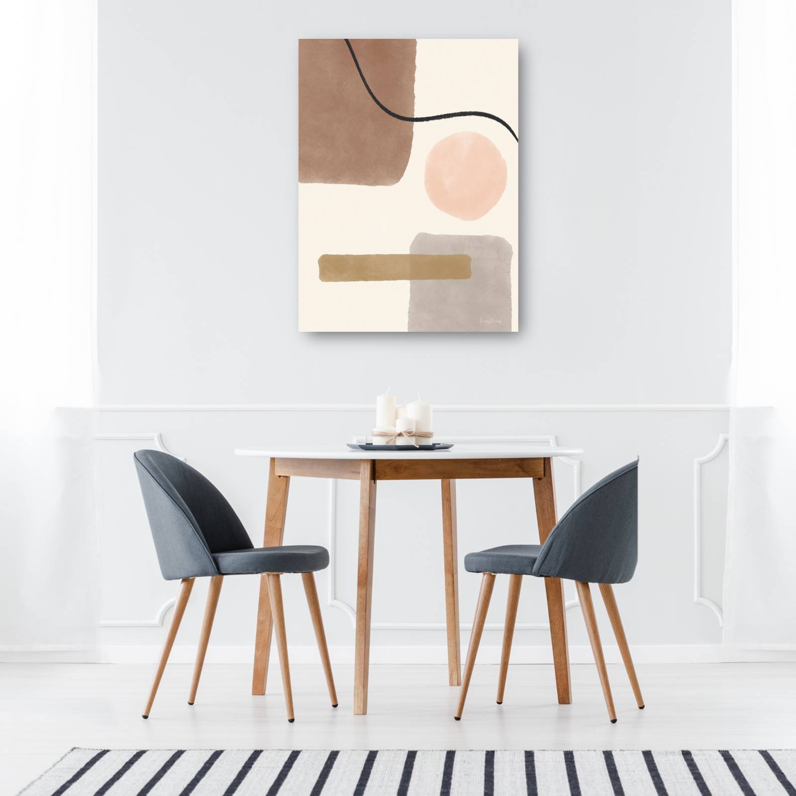 cuadro decorativo Geo Abstract I Rosa Neutro