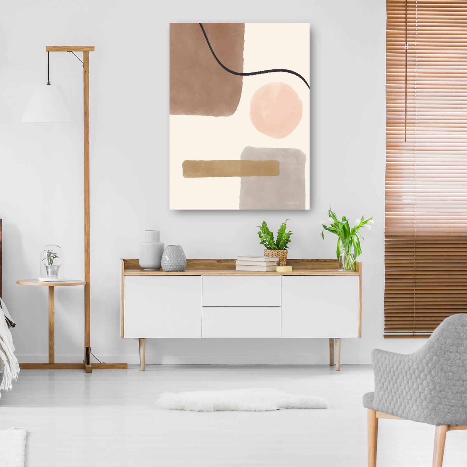 cuadro decorativo Geo Abstract I Rosa Neutro