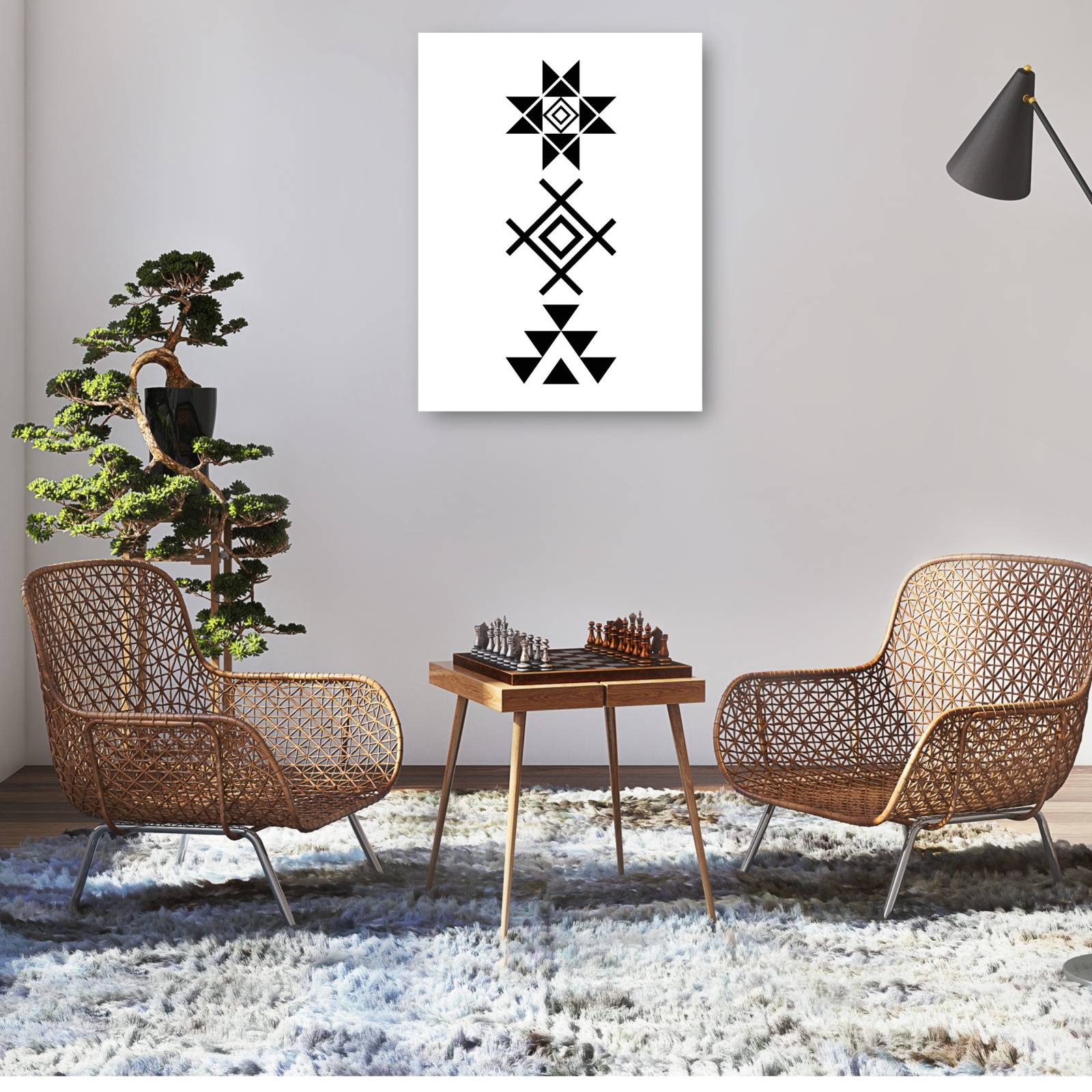 cuadro decorativo Patrones aztecas mod