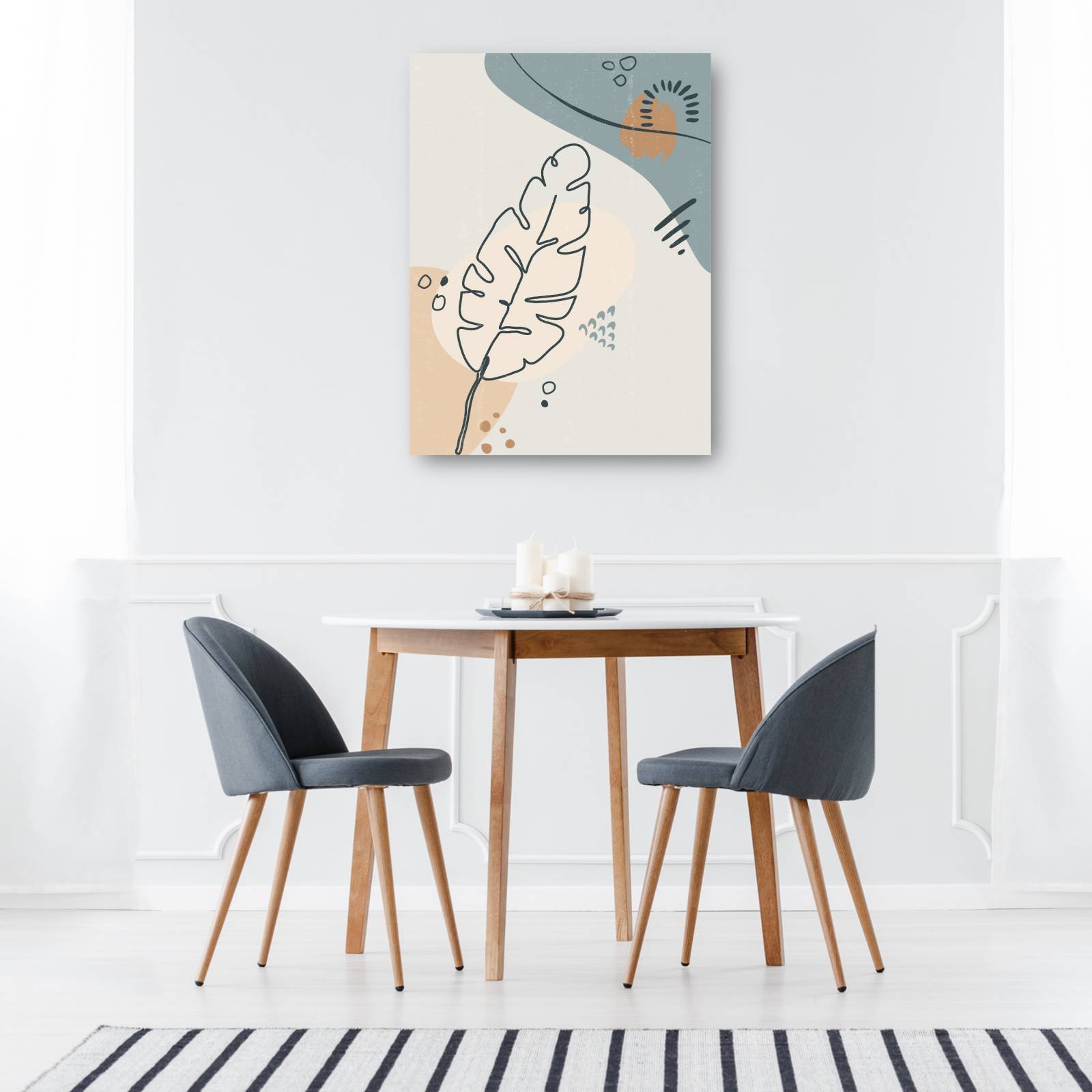 cuadro decorativo Gran hoja de contorno boho