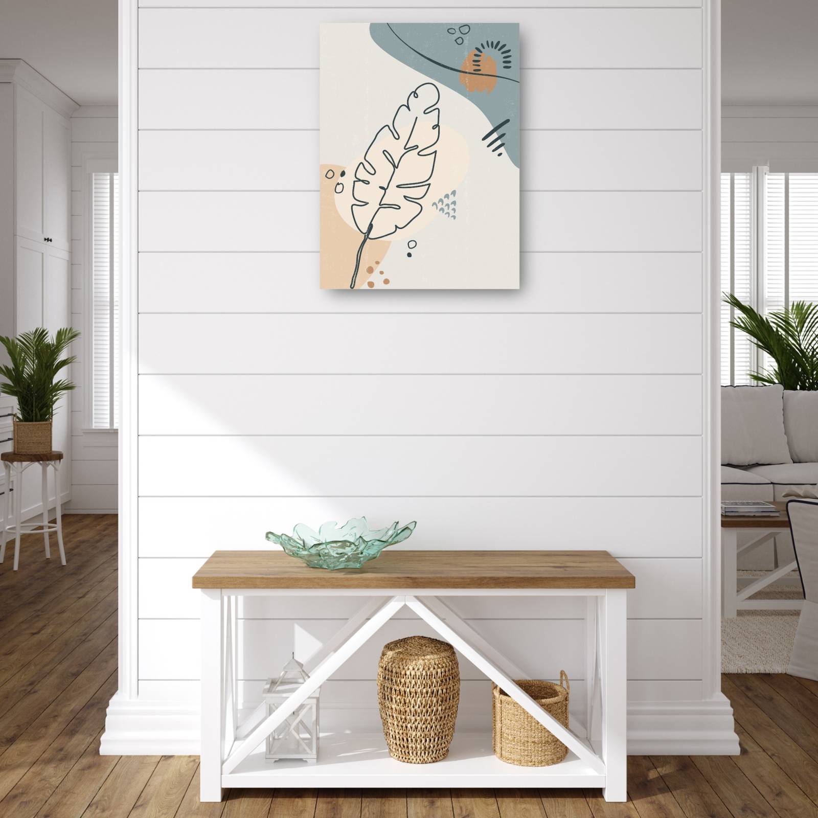 cuadro decorativo Gran hoja de contorno boho