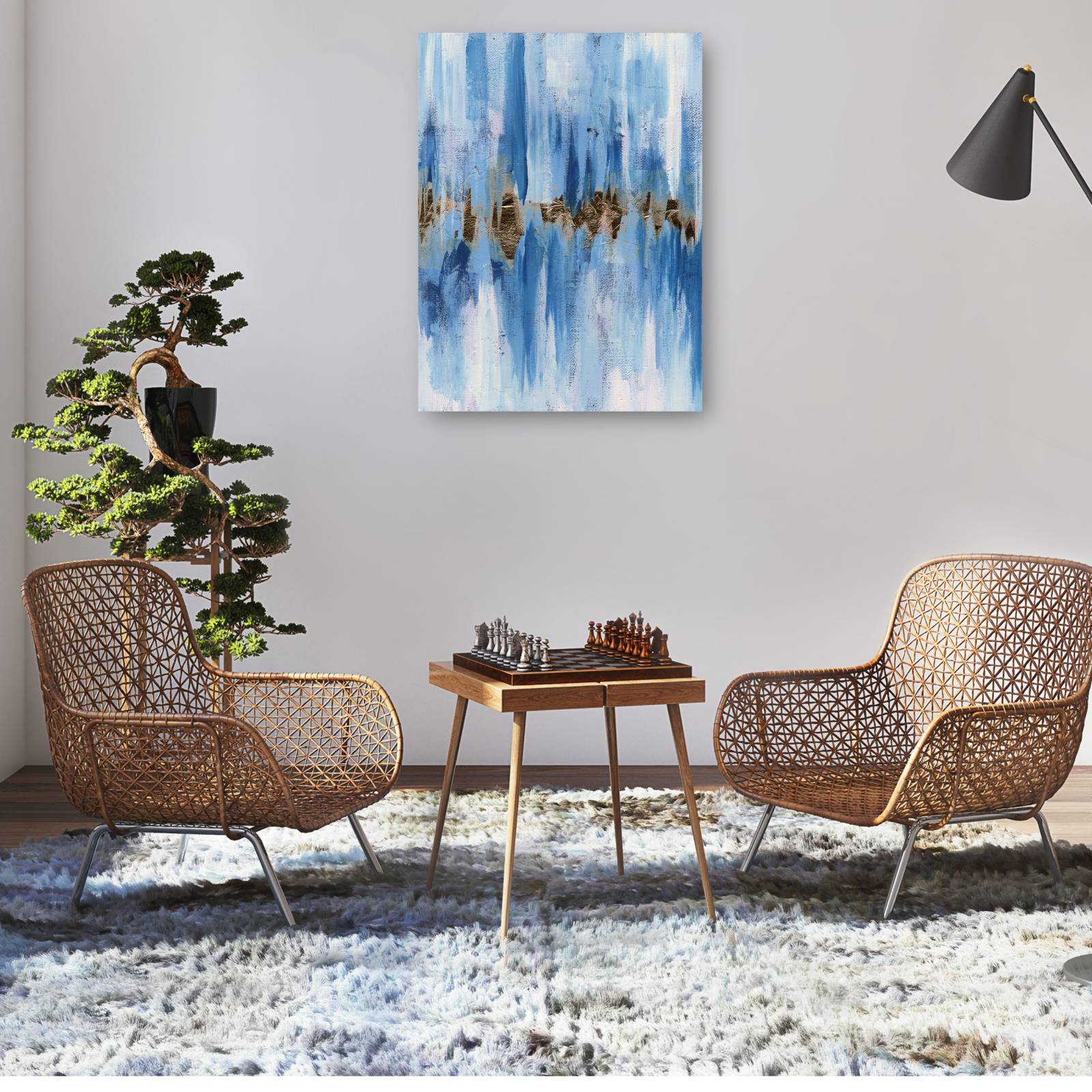 cuadro decorativo Resumen azul II