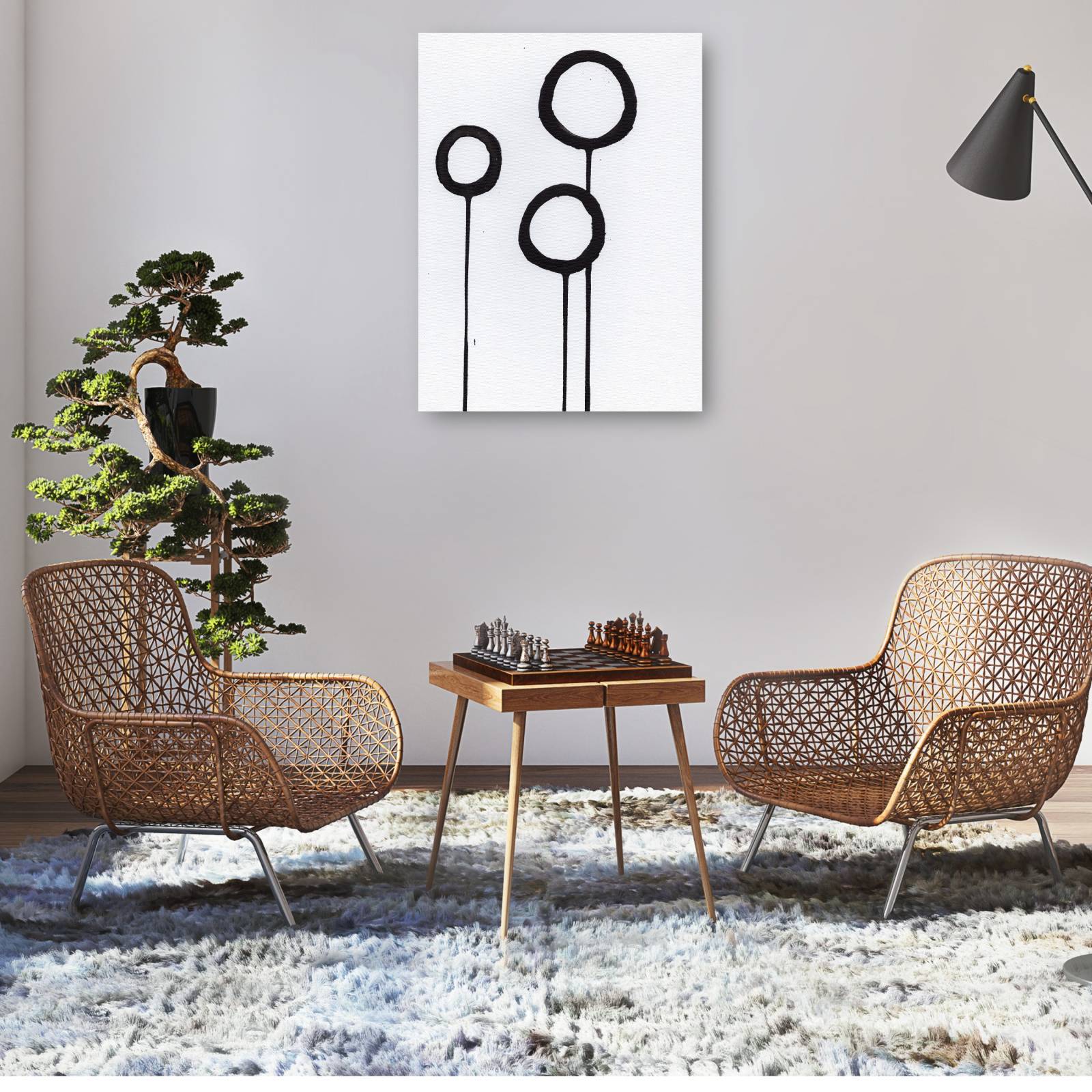 cuadro decorativo blanco y negro III