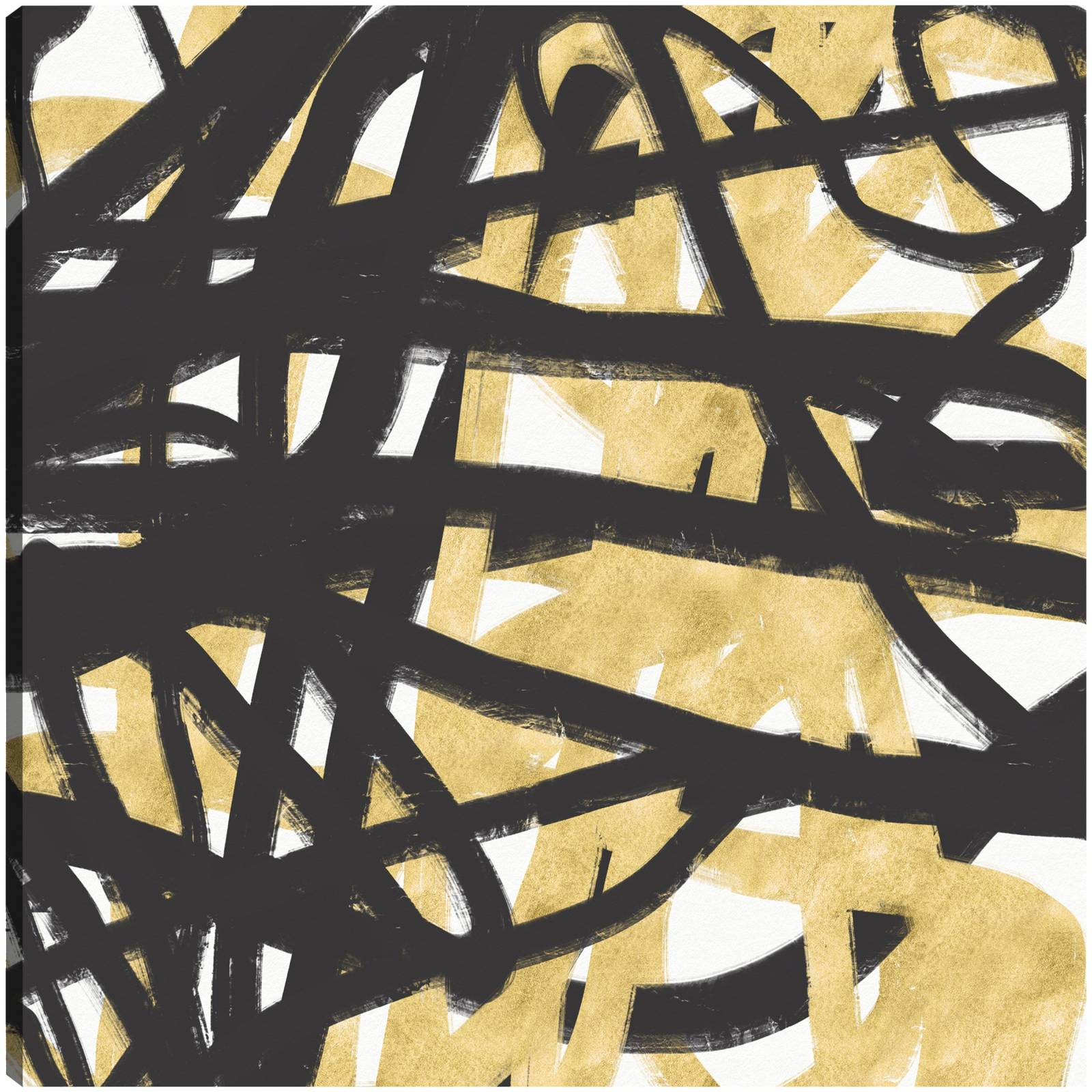 cuadro decorativo Líneas negras y doradas III