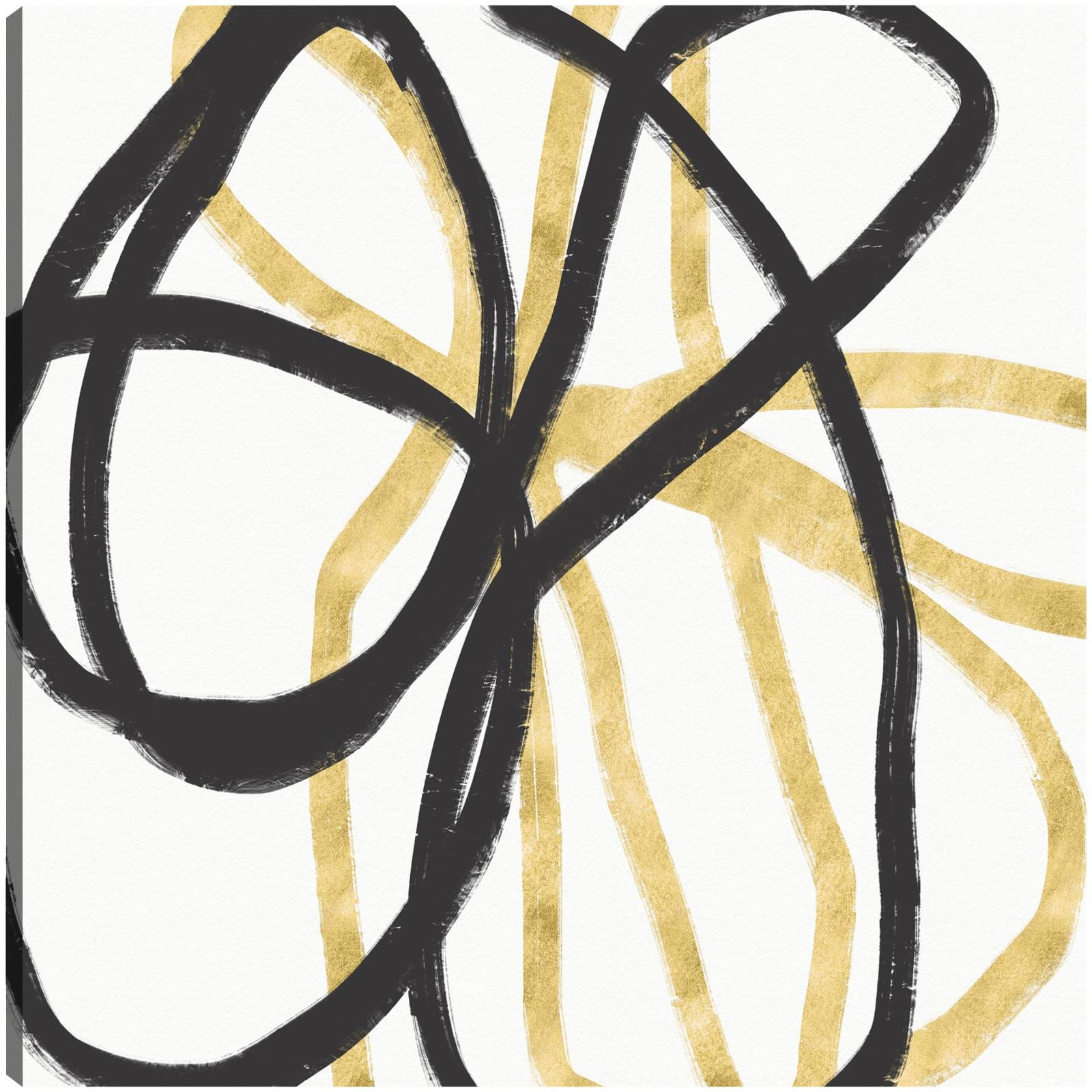 cuadro decorativo Líneas negras y doradas IV