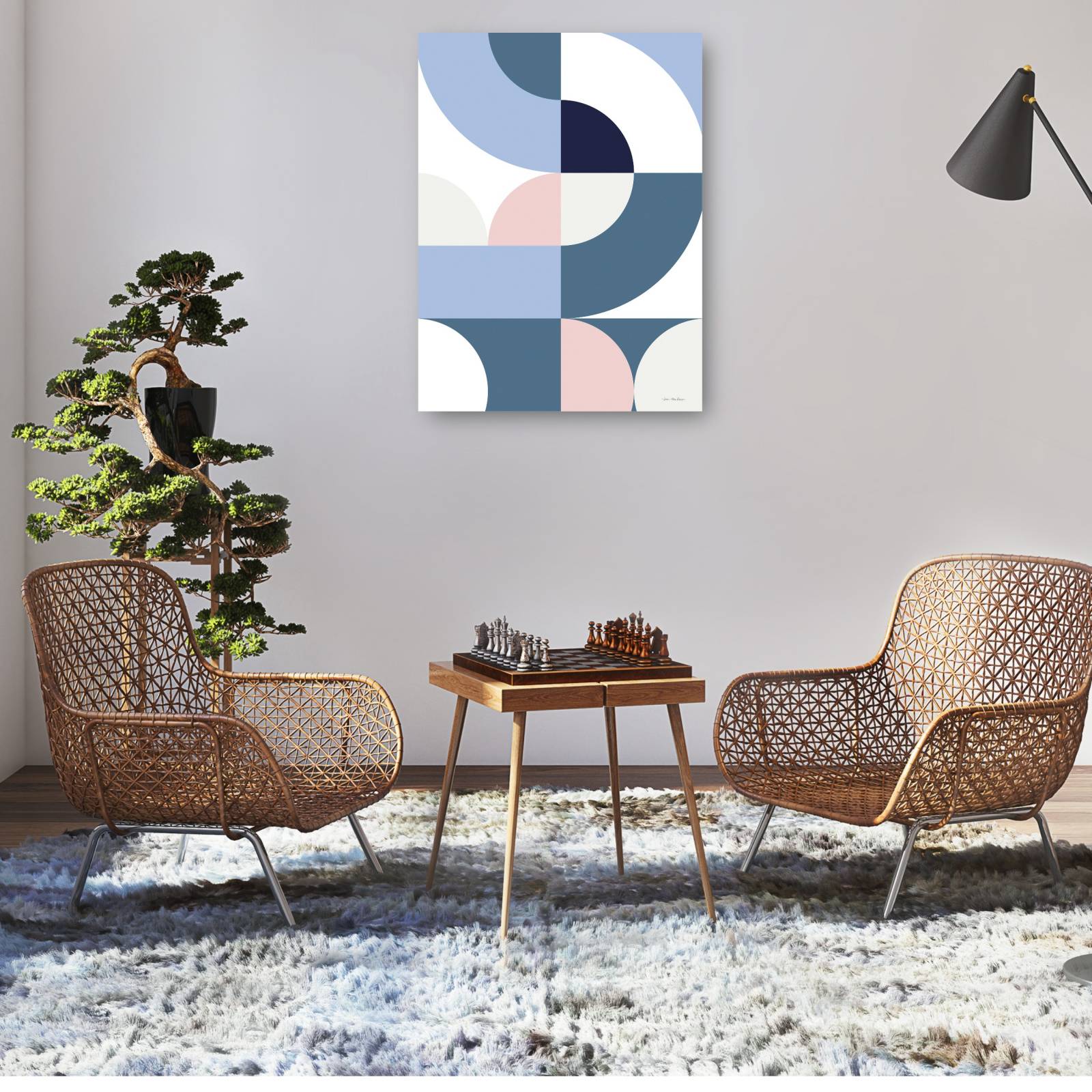 cuadro decorativo geometría escandinava