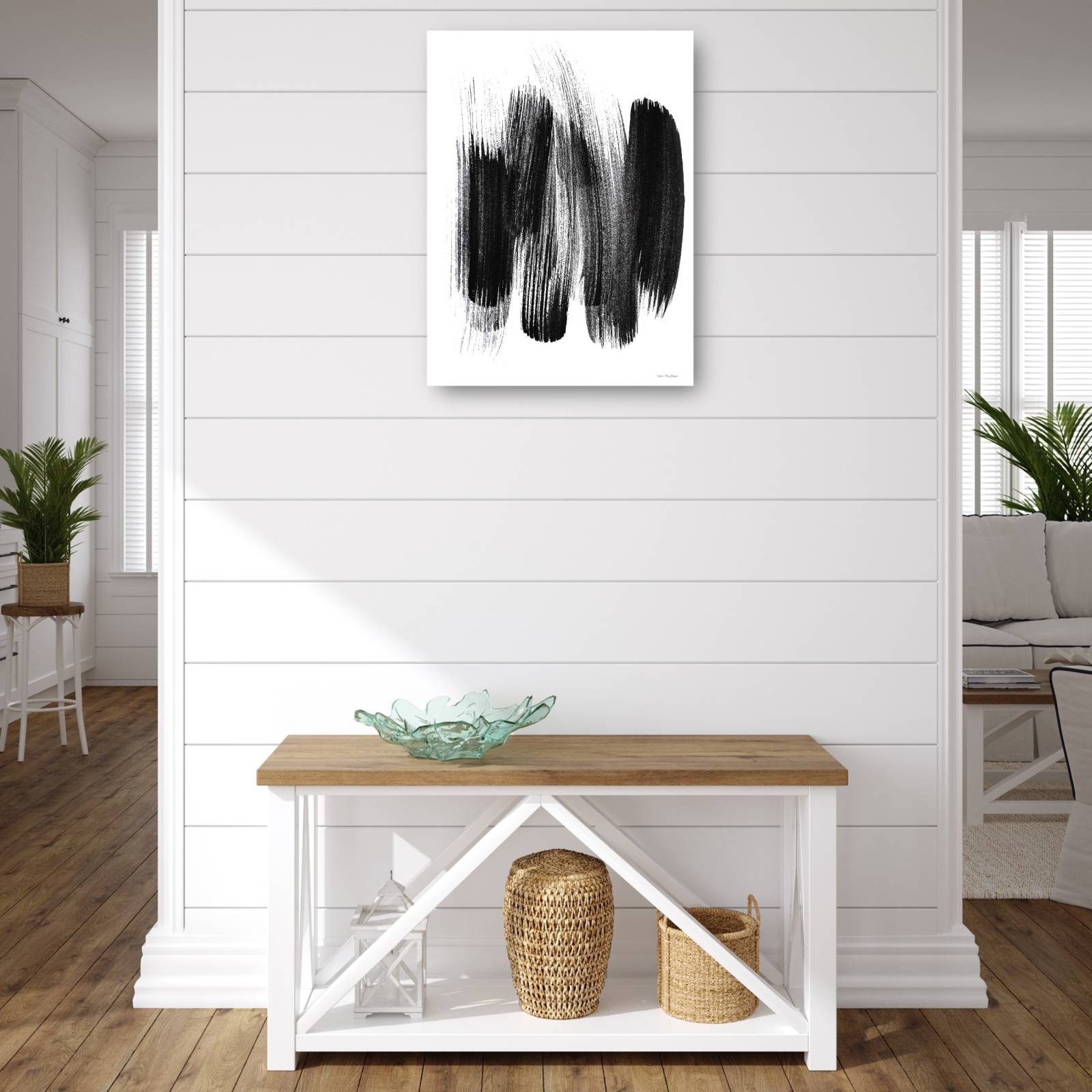 cuadro decorativo trazos negros