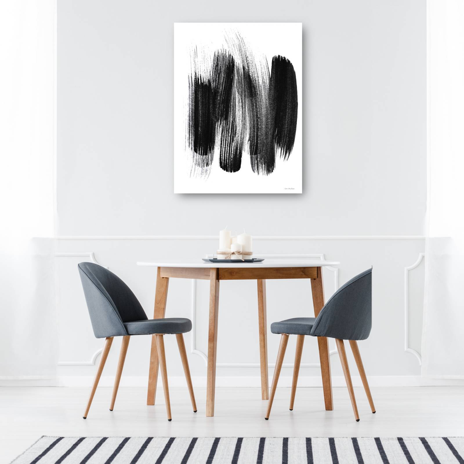 cuadro decorativo trazos negros