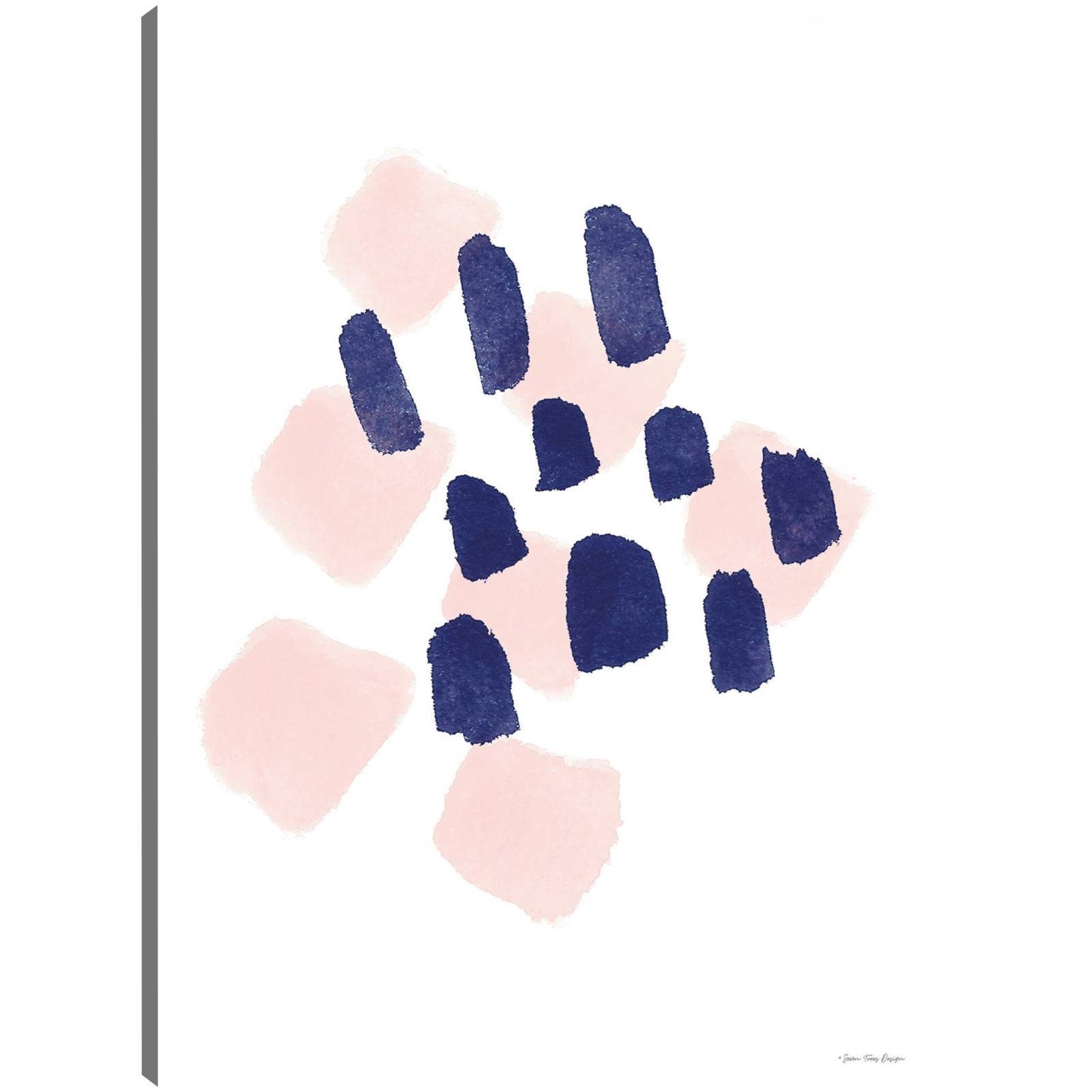 cuadro decorativo Trazos azul marino y rosa