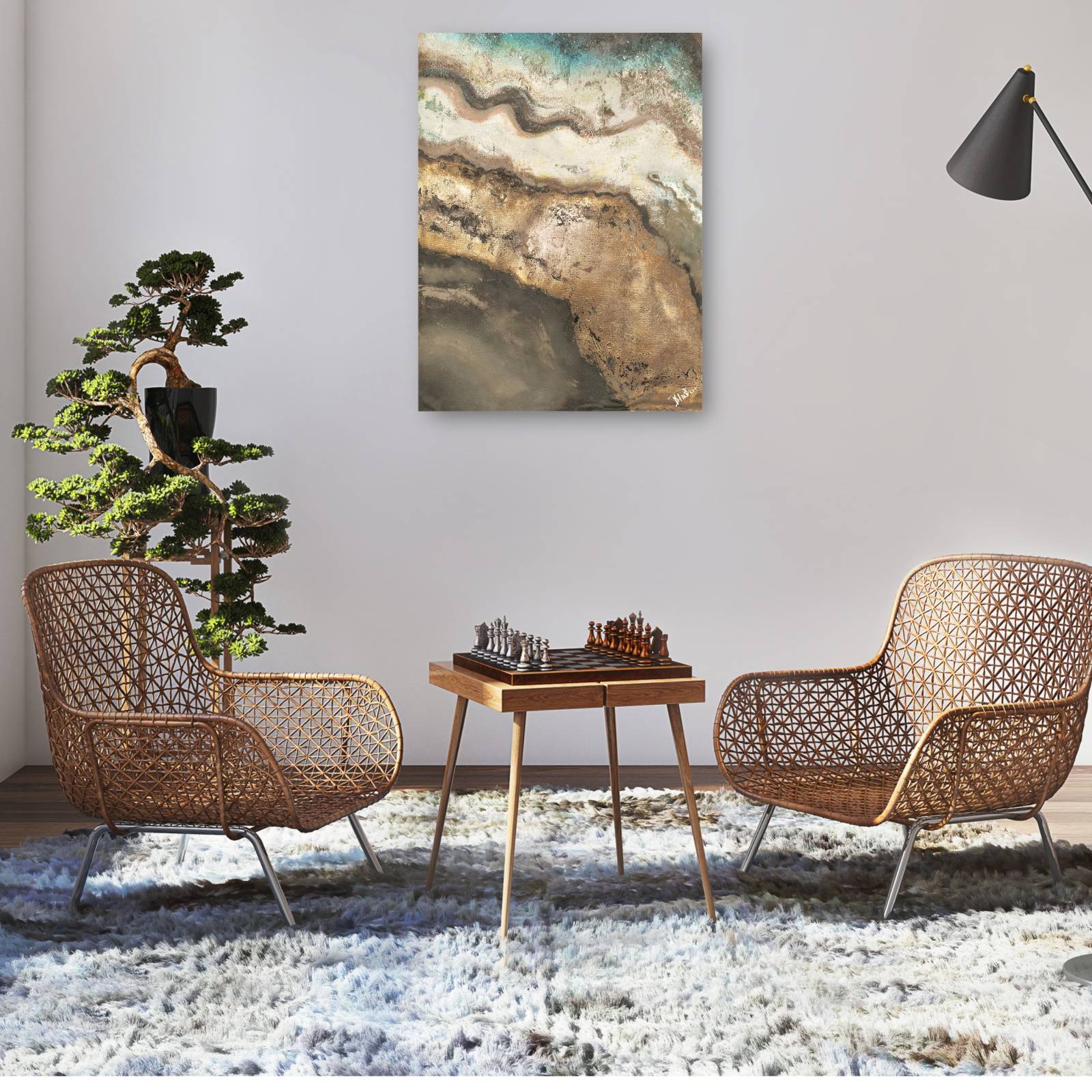 cuadro decorativo Tierra Neutra Rectángulo II