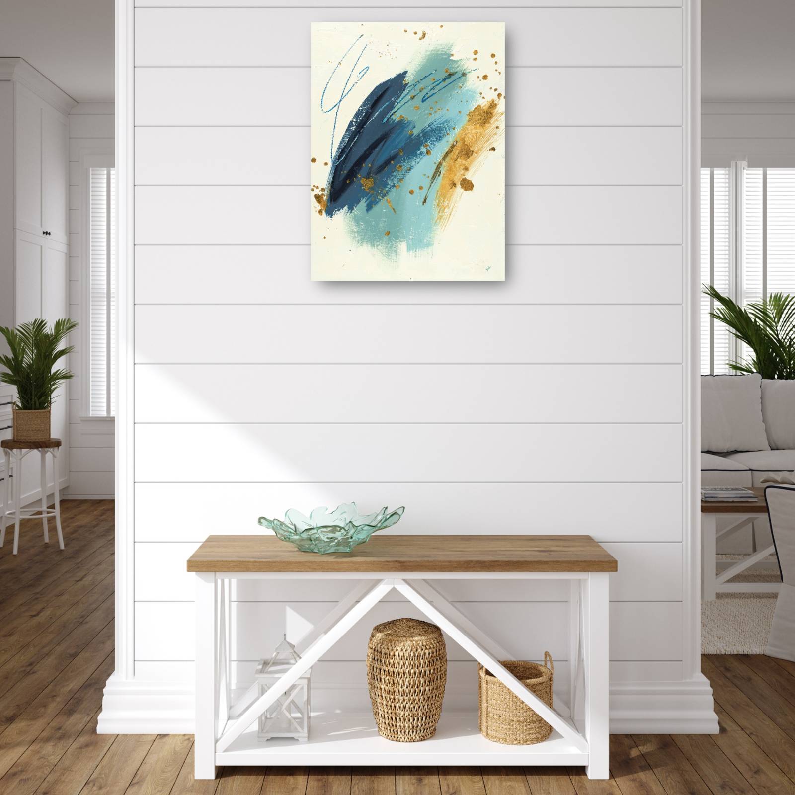 cuadro decorativo diciembre azul