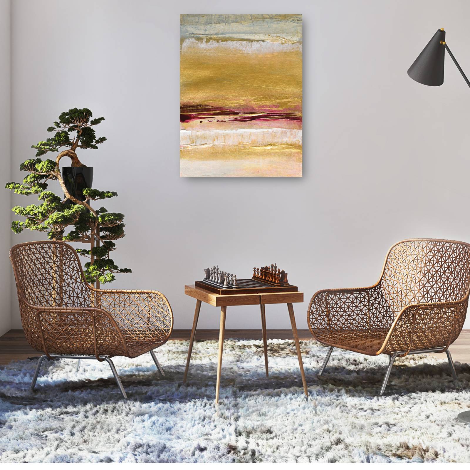 cuadro decorativo Inspiración de rubí dorado