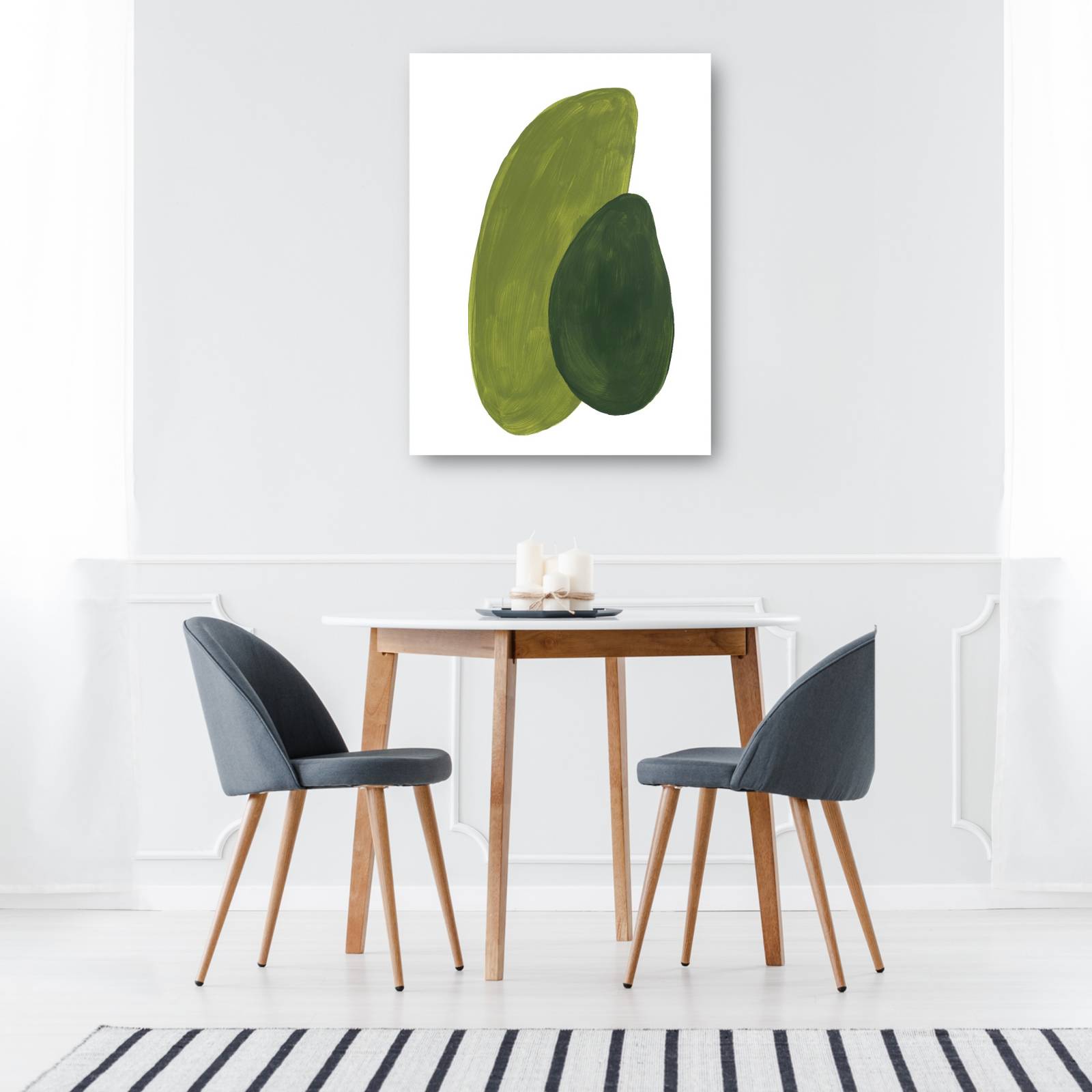 cuadro decorativo formas verdes