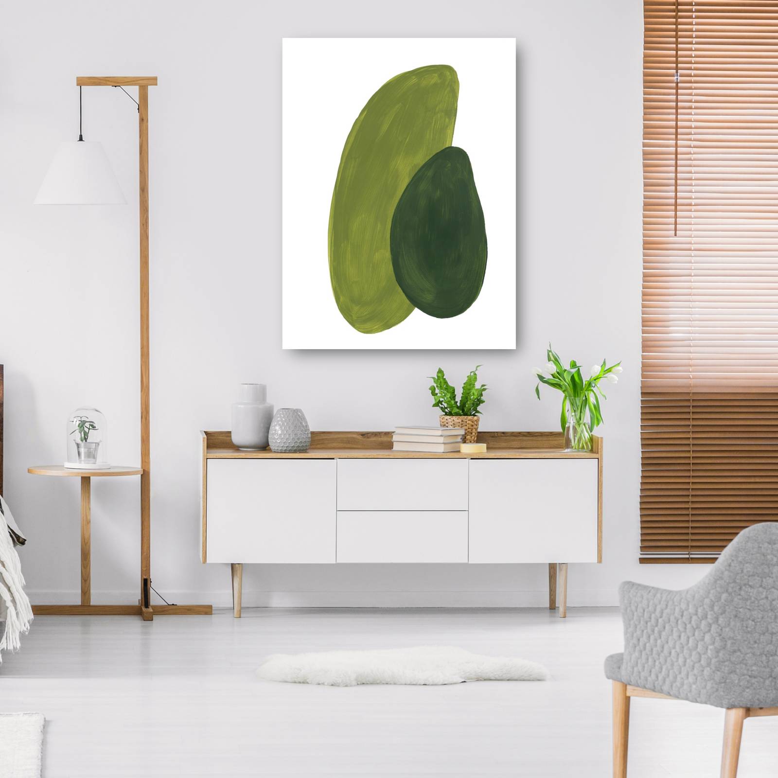 cuadro decorativo formas verdes