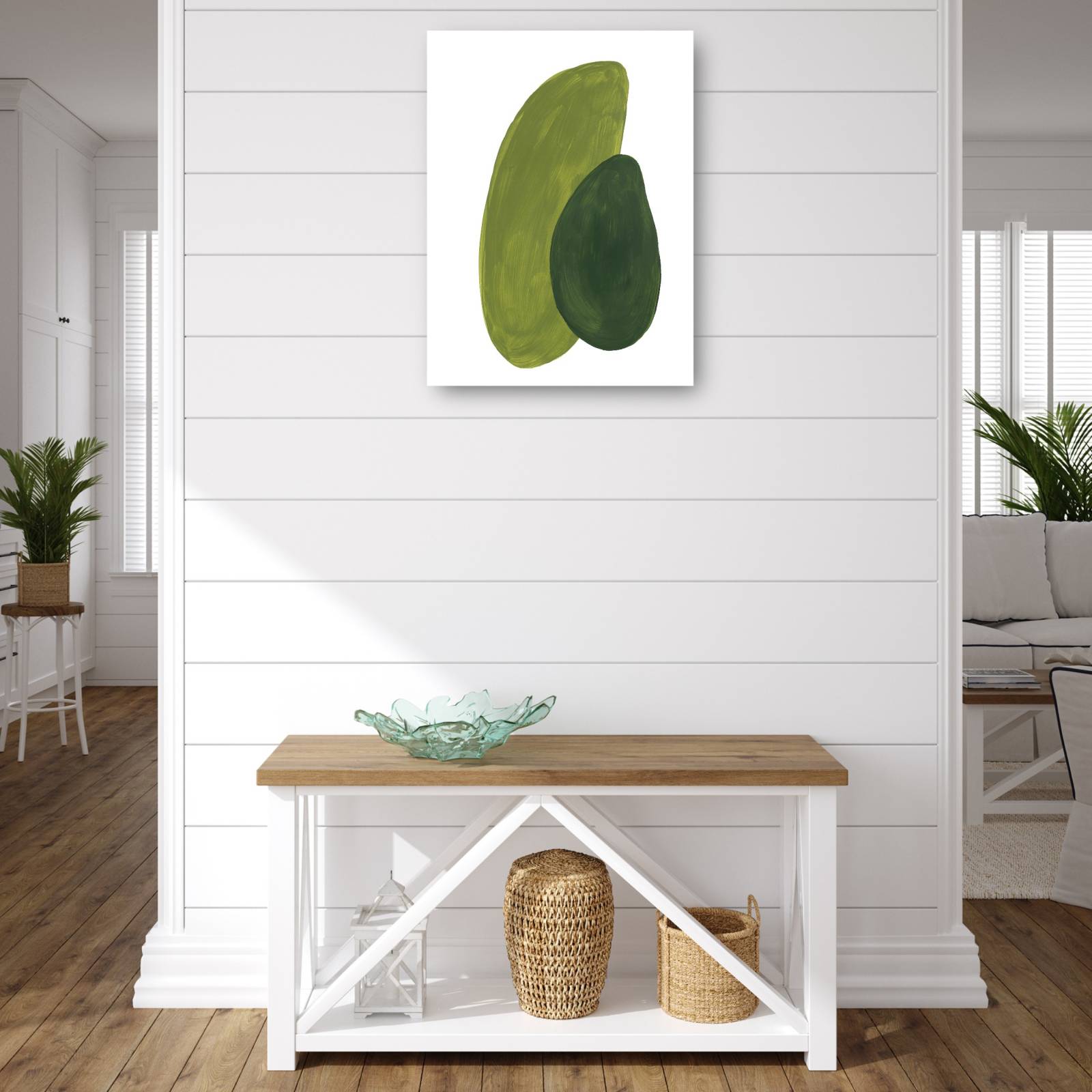 cuadro decorativo formas verdes