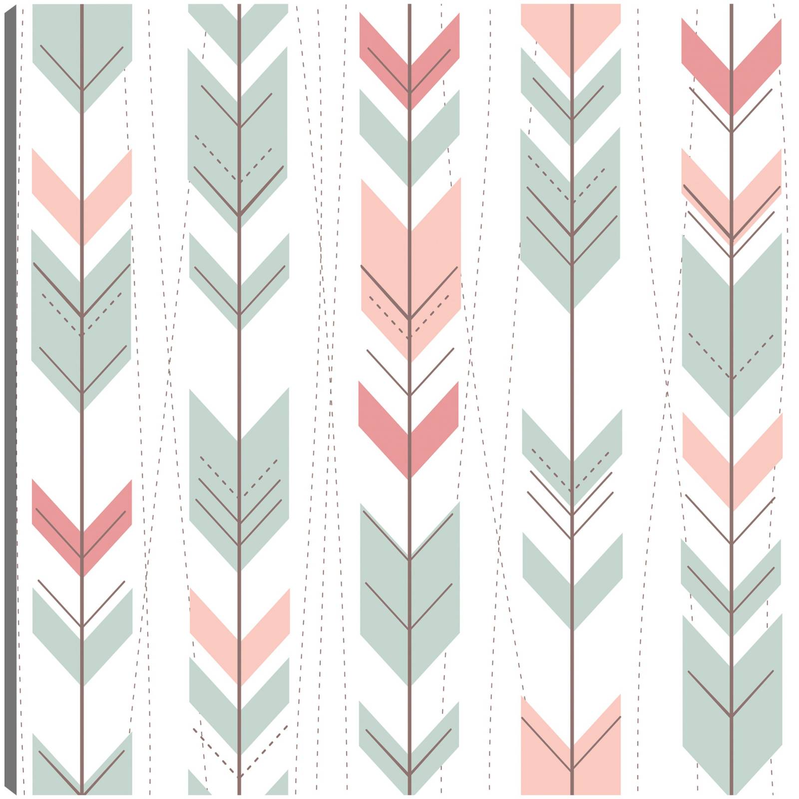 cuadro decorativo Patrón retro de plumas pastel