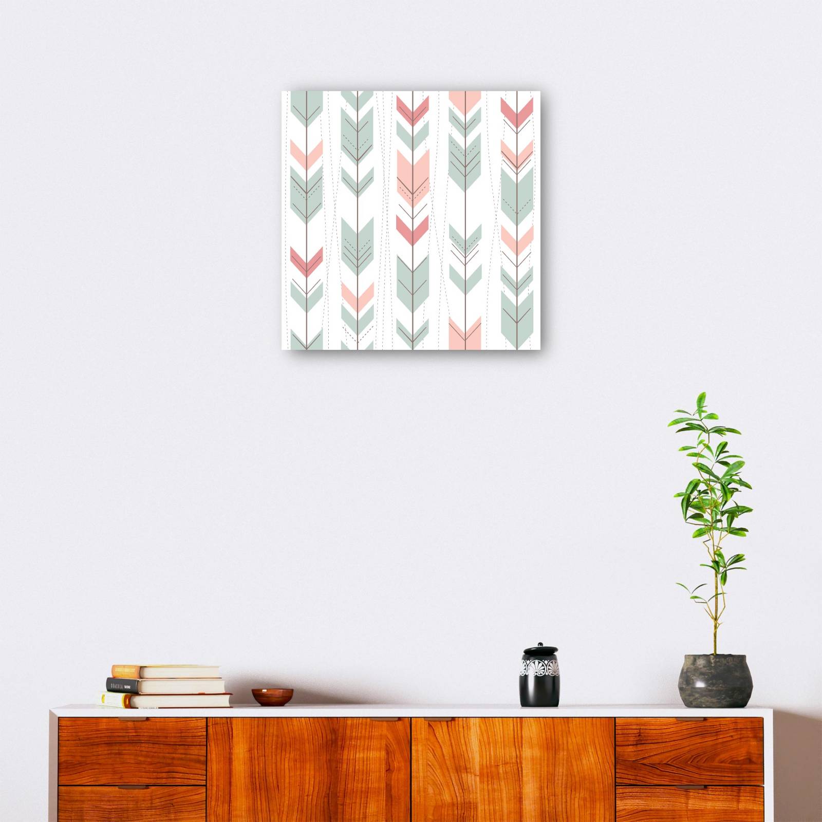 cuadro decorativo Patrón retro de plumas pastel