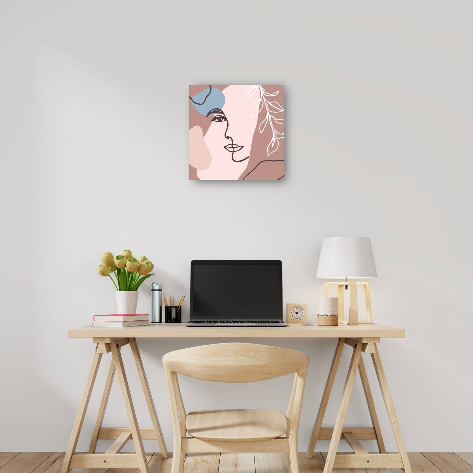 cuadro decorativo Chica nórdica abstracta