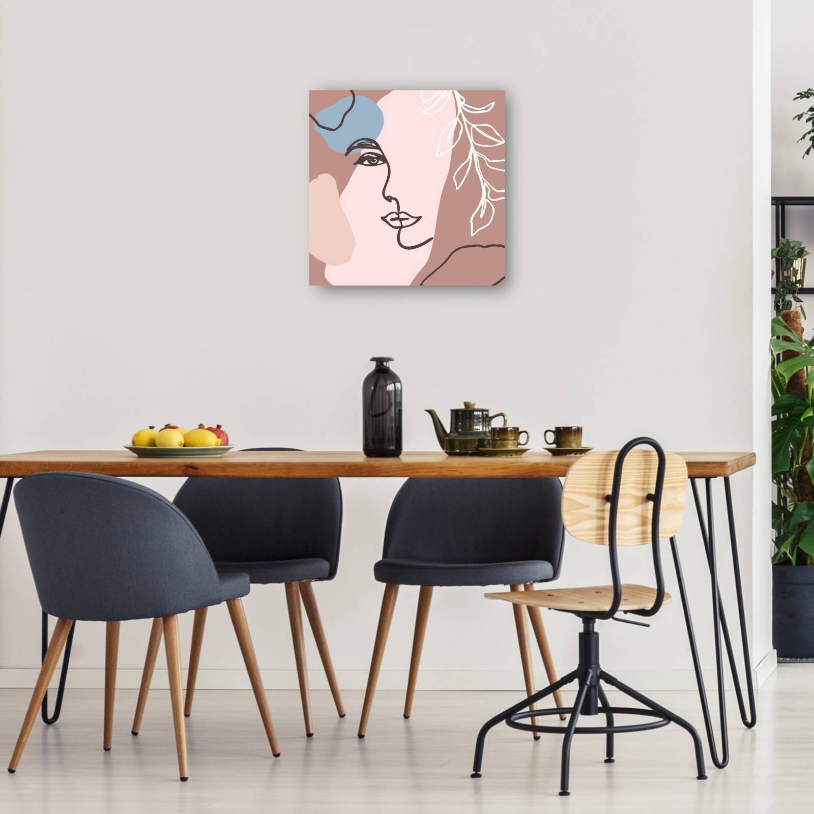 cuadro decorativo Chica nórdica abstracta