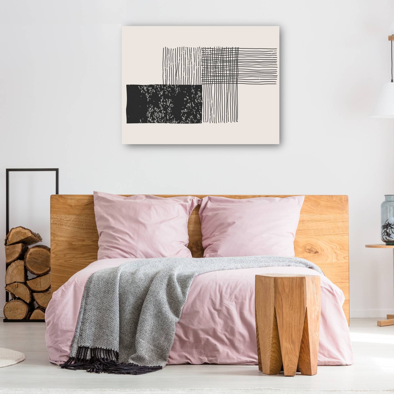 cuadro decorativo Resumen de parche de lana negra